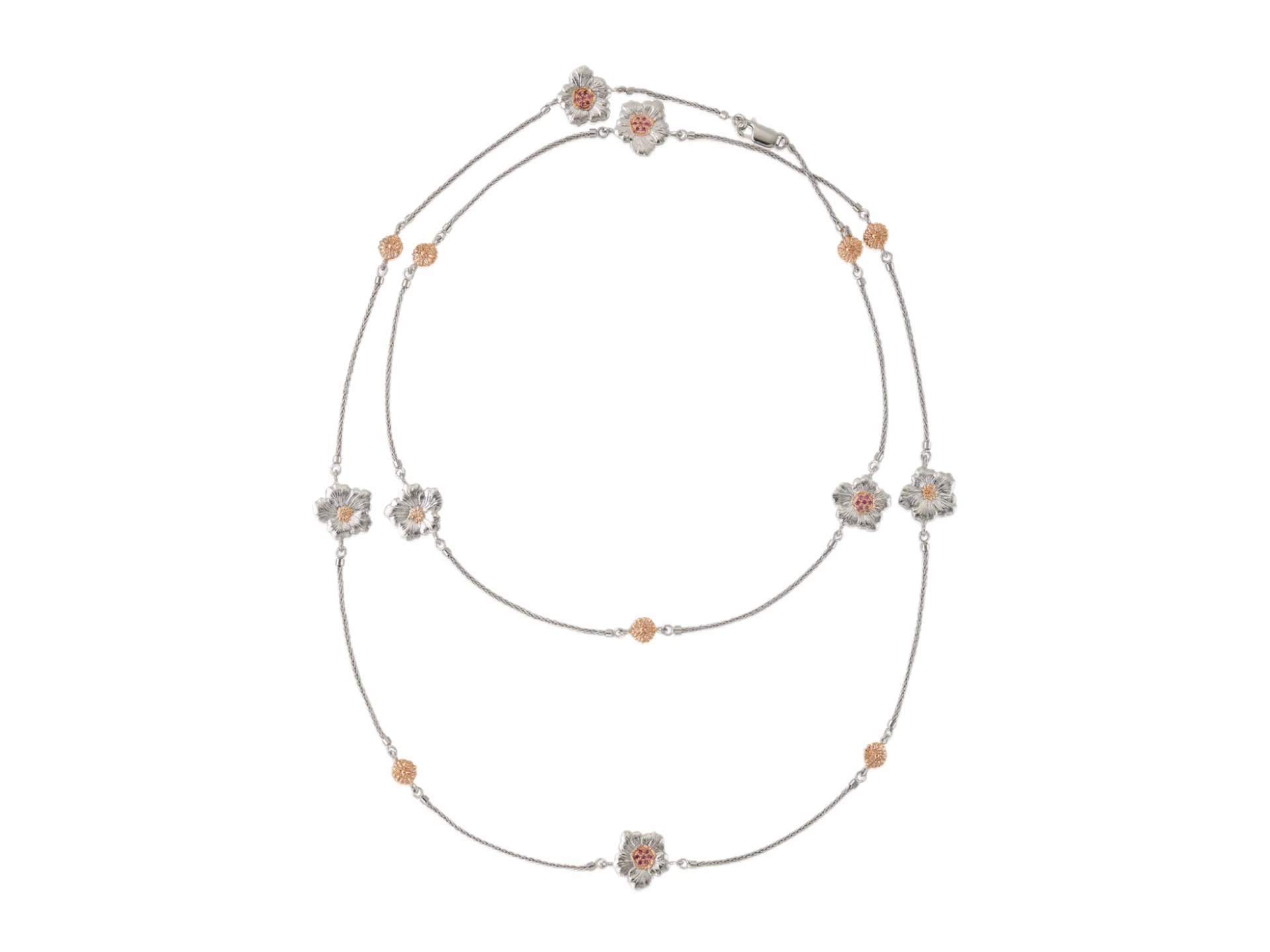 Buccellati Gardenia Flower Long Necklace (Sterling Silver) D215016730