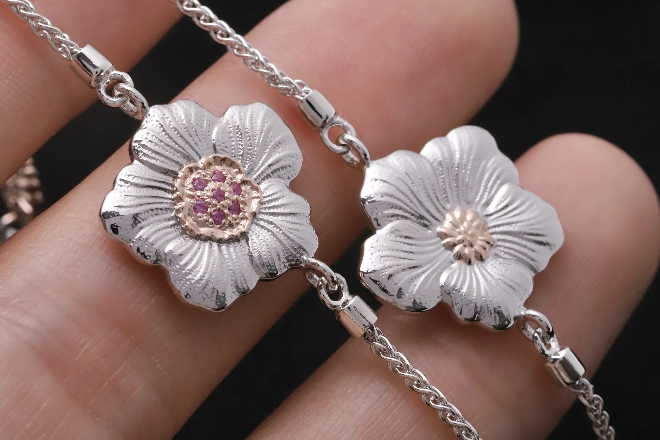 Buccellati Gardenia Flower Long Necklace (Sterling Silver) D215016730 — view 5
