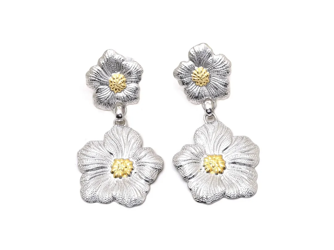 Gardenia Blossom Drop Earrings (Sterling Silver) D79516833