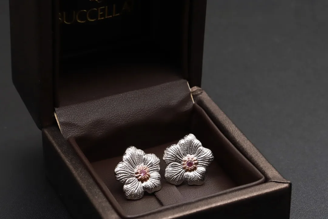 Gardenia Blossom Stud Earrings (Sterling Silver) D34016834 — view 4