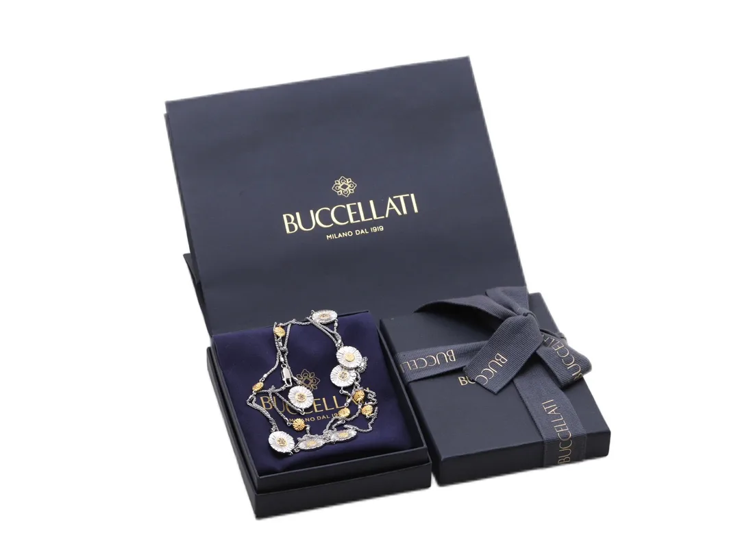 Buccellati Daisy Long Station Necklace (Sterling Silver) D215016727 — view 2