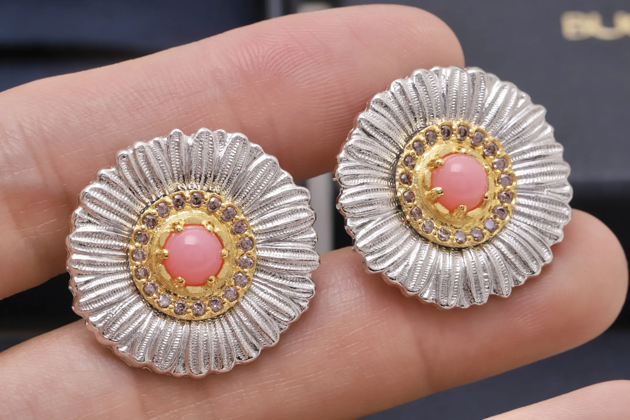 Blossoms Daisy Stud Earrings in Sterling Silver D74516847 — view 5