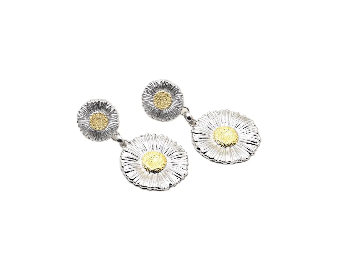 Buccellati Daisy Drop Earrings (Sterling Silver) D79516832 — view 2