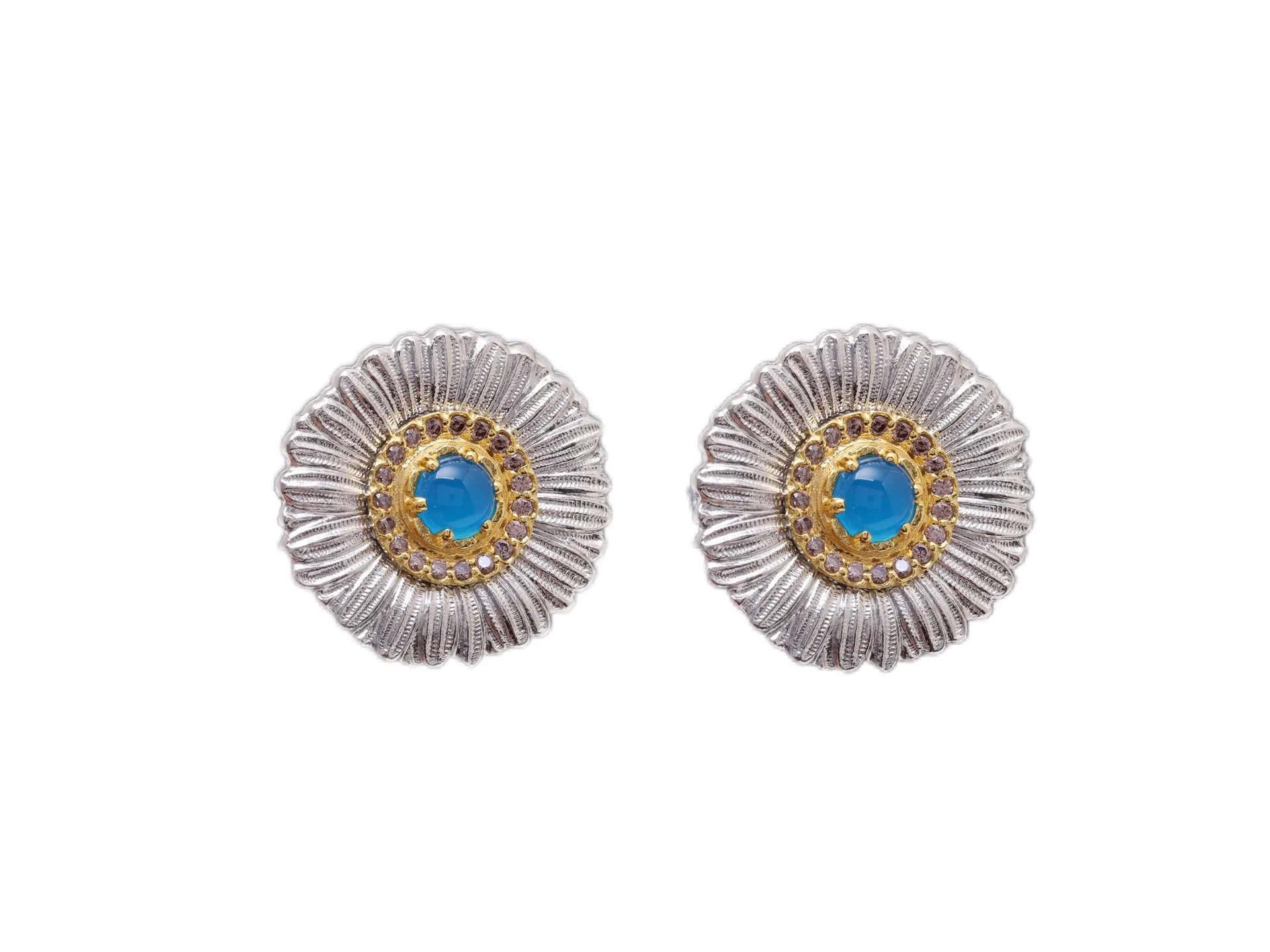 Blossom Daisy Agate Stud Earrings (Sterling Silver) D74516848