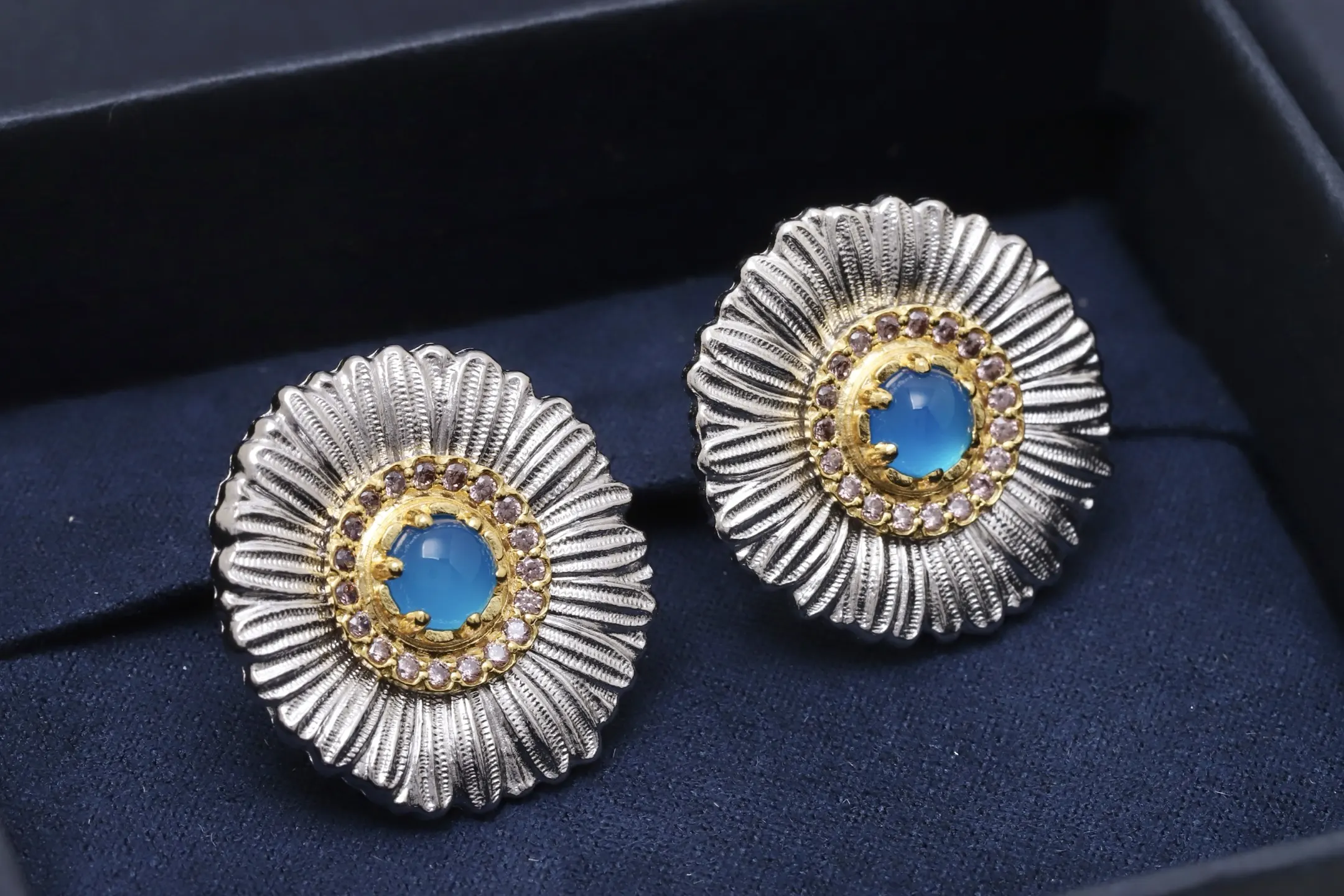 Blossom Daisy Agate Stud Earrings (Sterling Silver) D74516848 — view 3