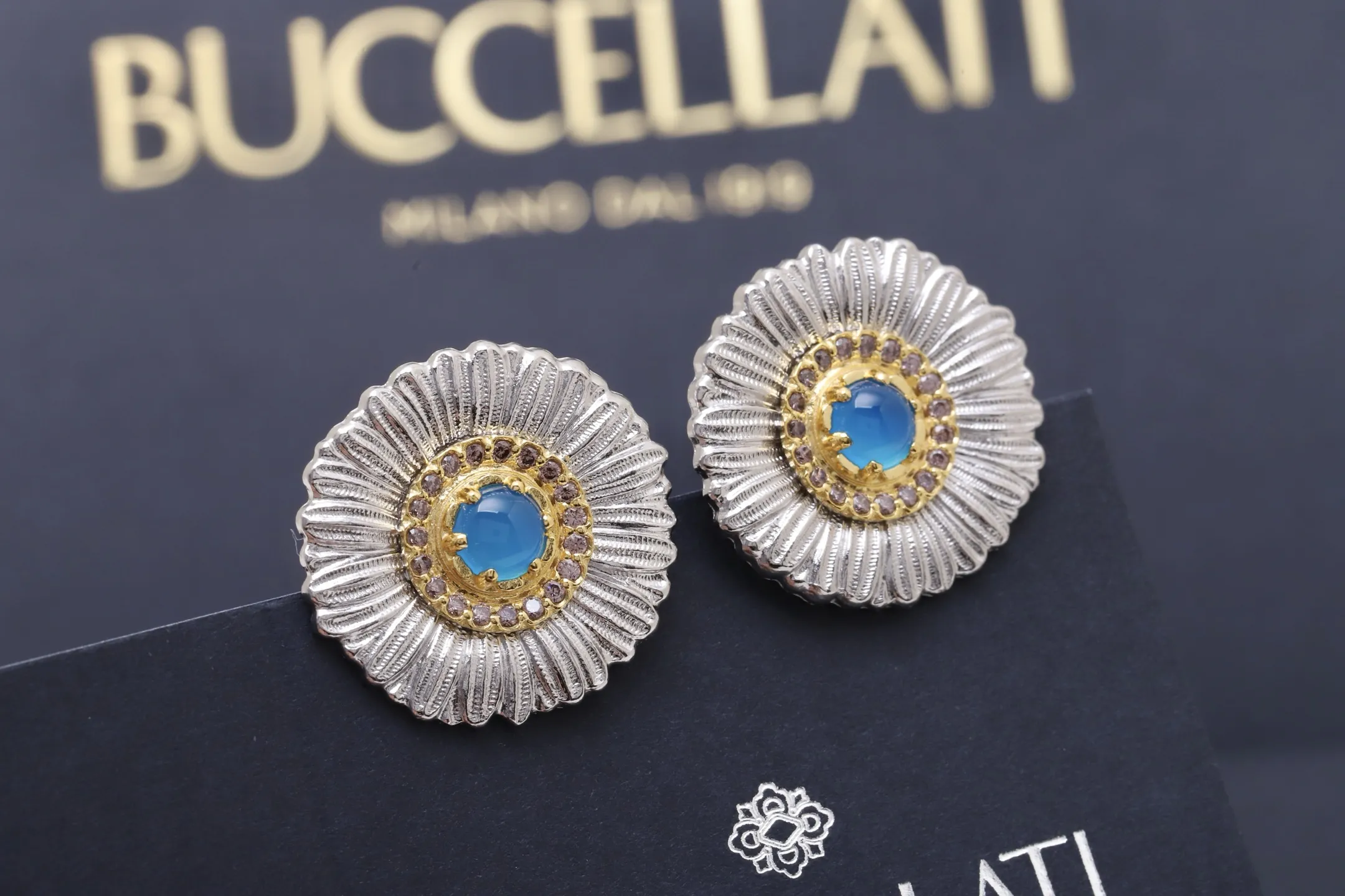 Blossom Daisy Agate Stud Earrings (Sterling Silver) D74516848 — view 4