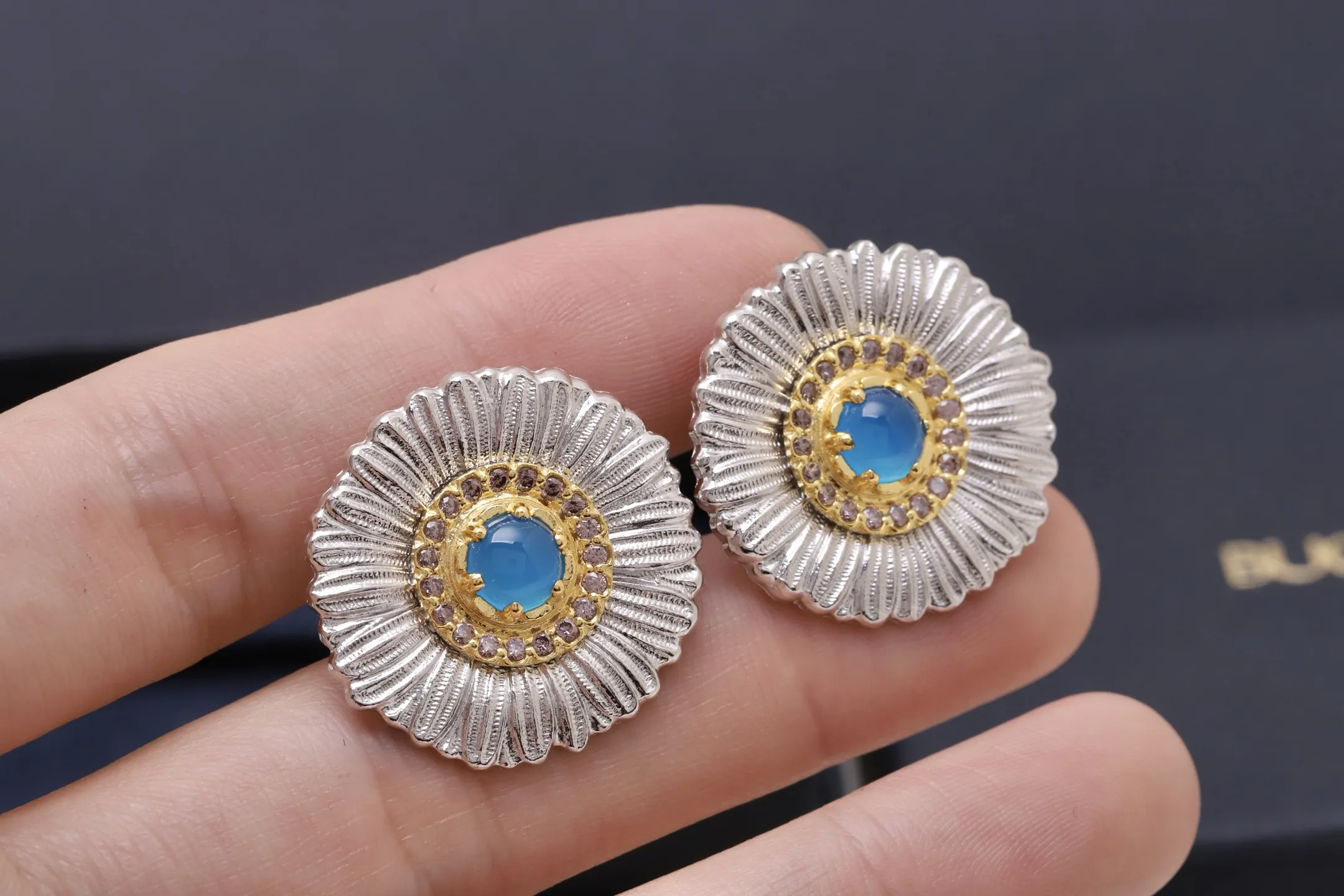 Blossom Daisy Agate Stud Earrings (Sterling Silver) D74516848 — view 5