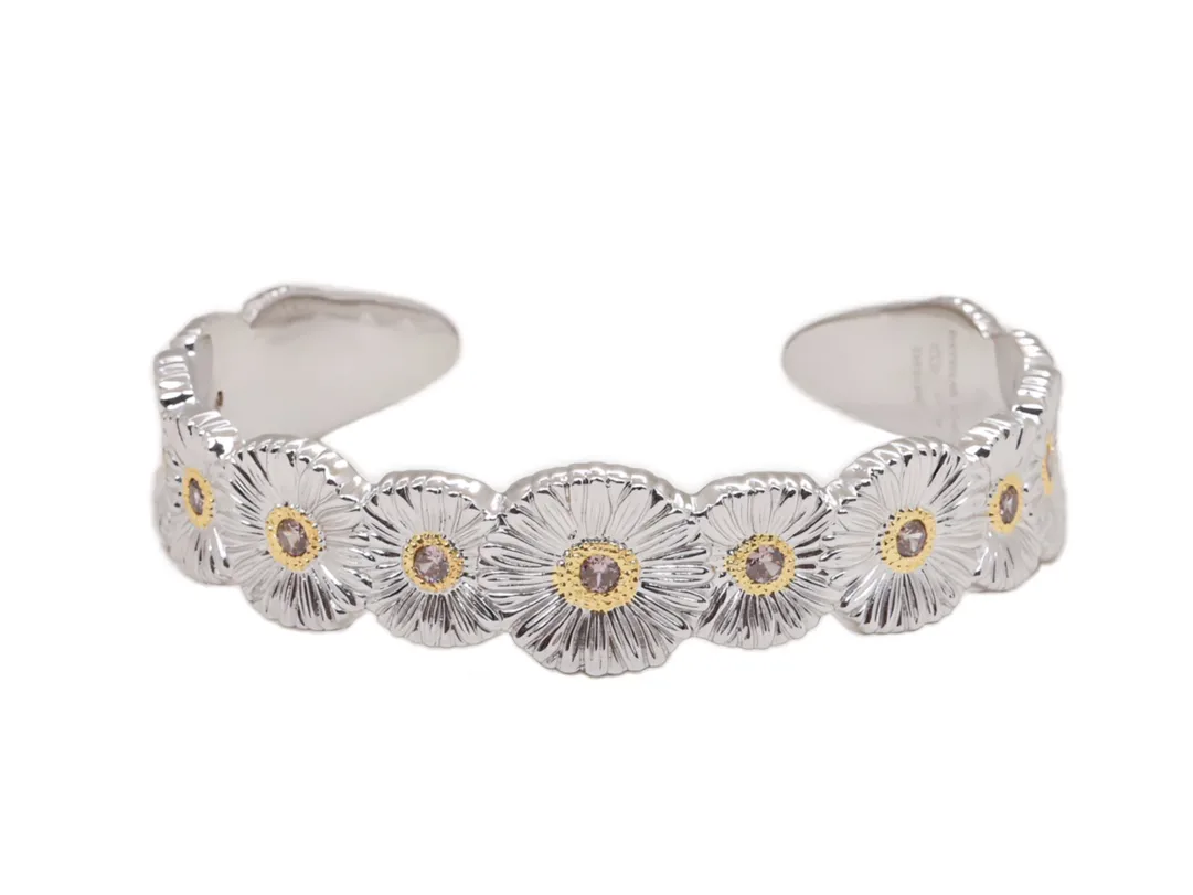 Daisy Diamond-Set Cuff Bangle (Sterling Silver) D200016721