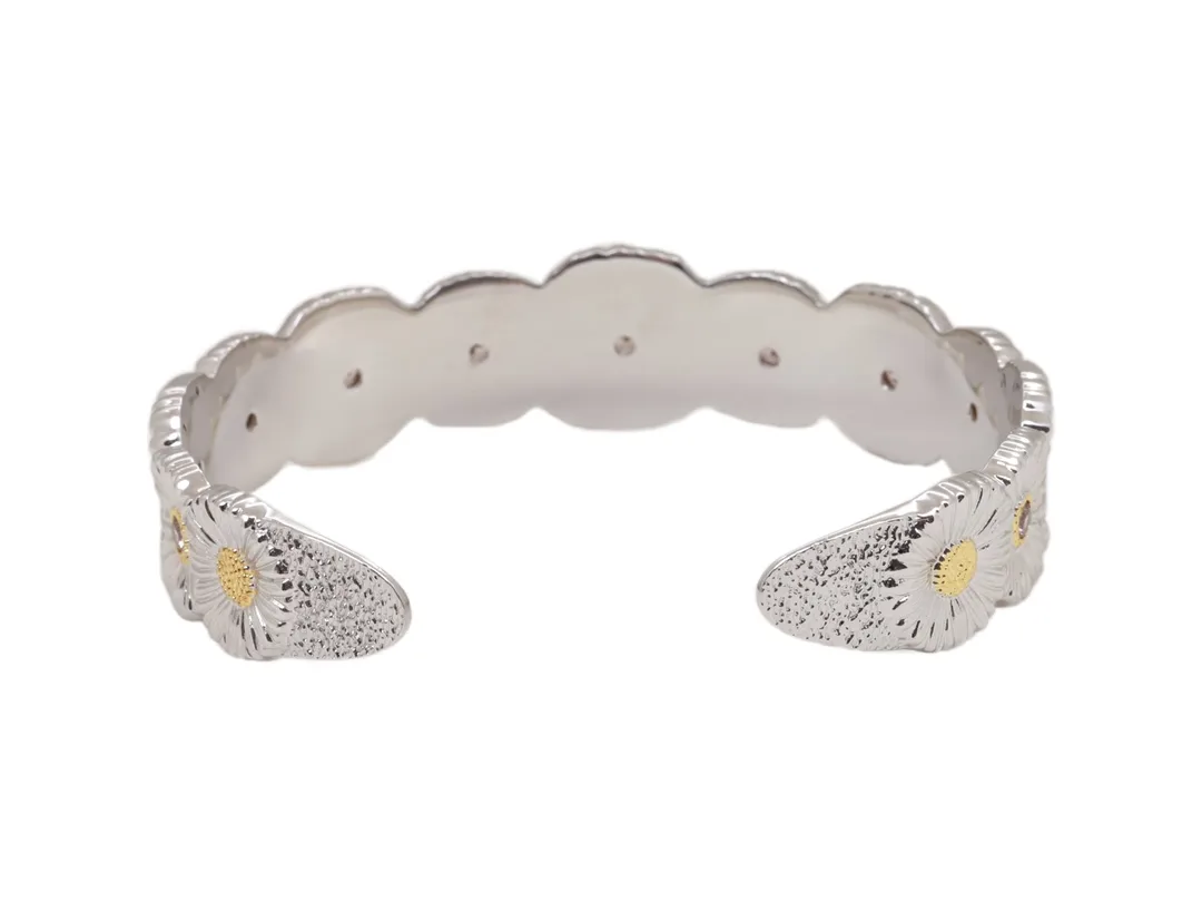 Daisy Diamond-Set Cuff Bangle (Sterling Silver) D200016721 — view 2
