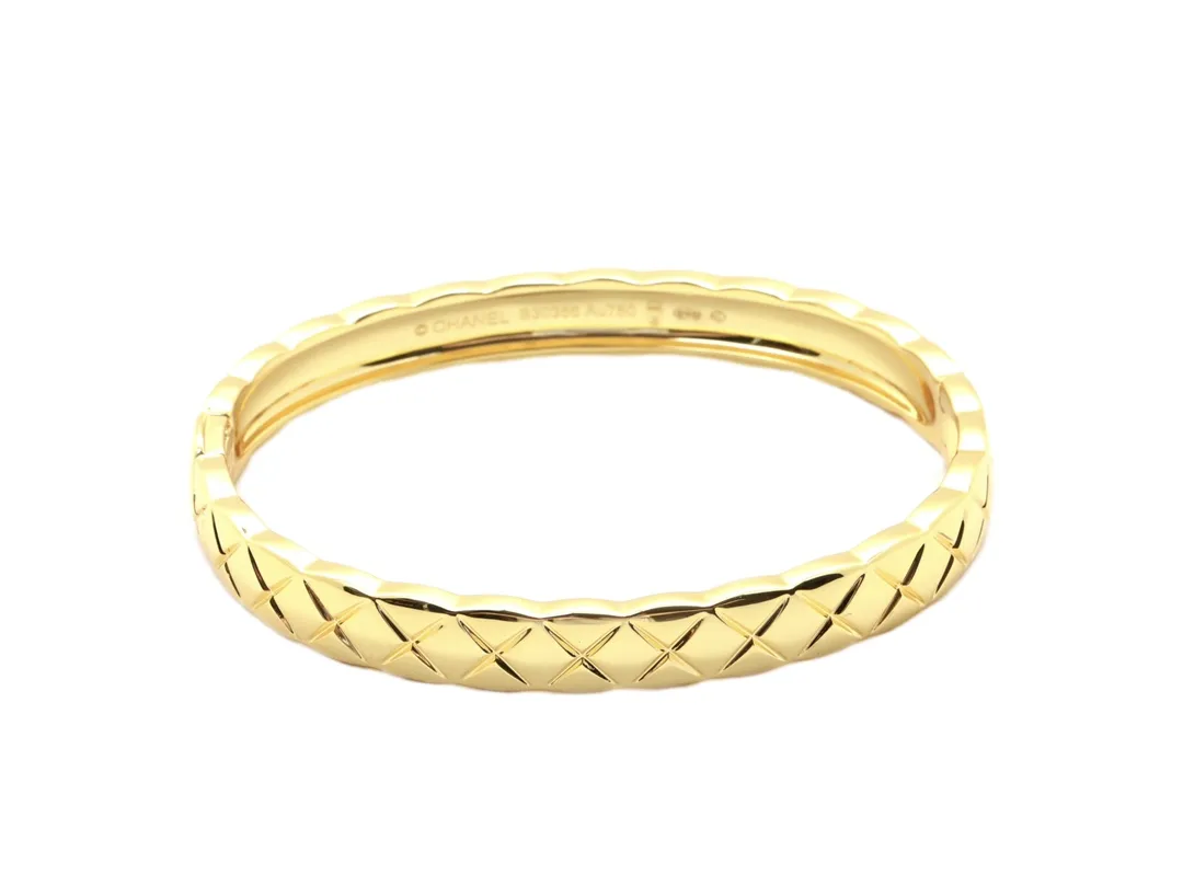 Coco Crush Quilted Bangle (Gold-Plated Brass) D19017705 — view 3