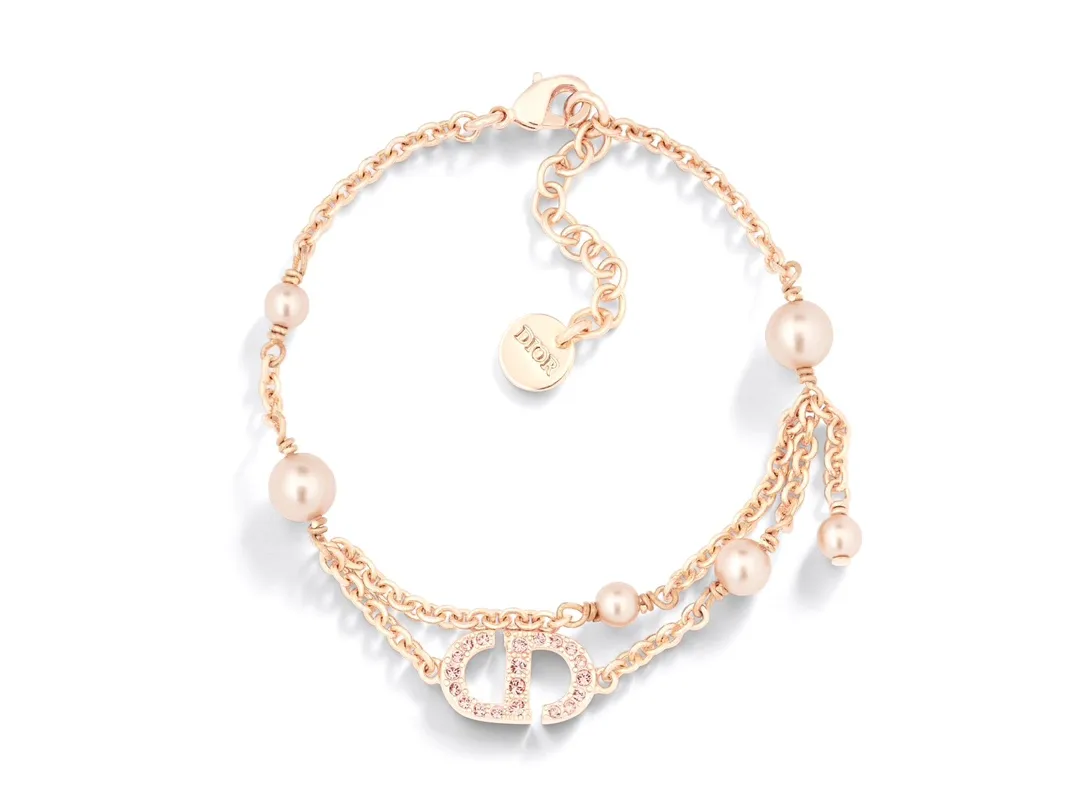 CD Navy Multi-Chain Pearl Bracelet (Gold-Plated Brass) D15017470
