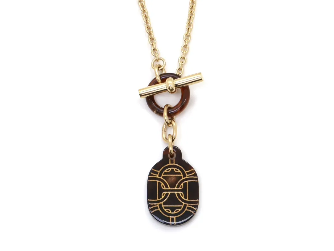 Buffalo Horn Pendant Necklace with Toggle Clasp D19017716