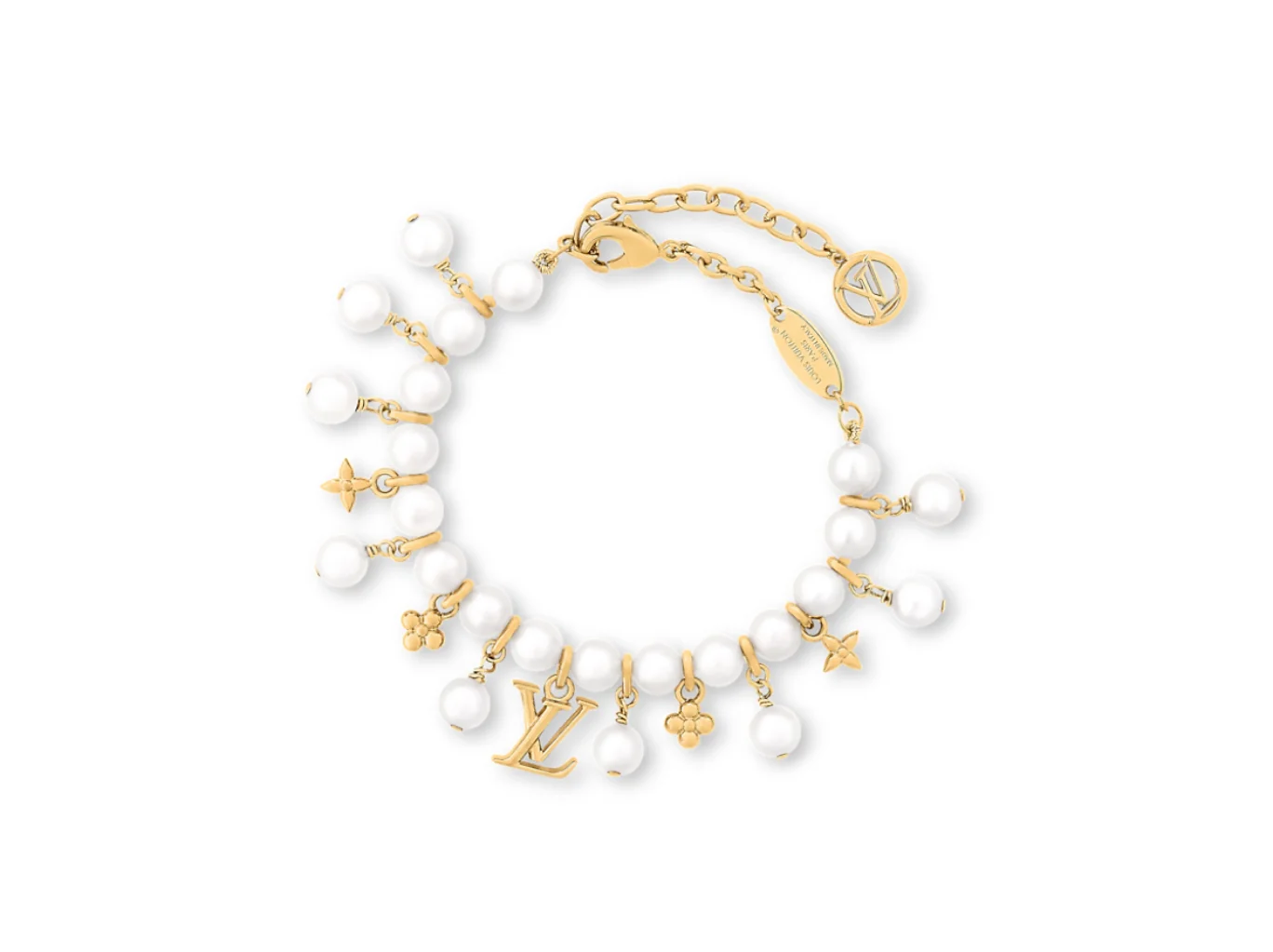 Monogram Flower Pearl Charm Bracelet D17017366