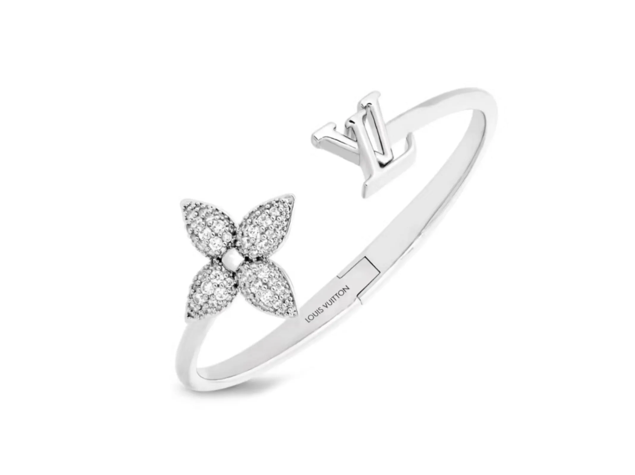 Monogram Flower Crystal Open Bangle D17017223