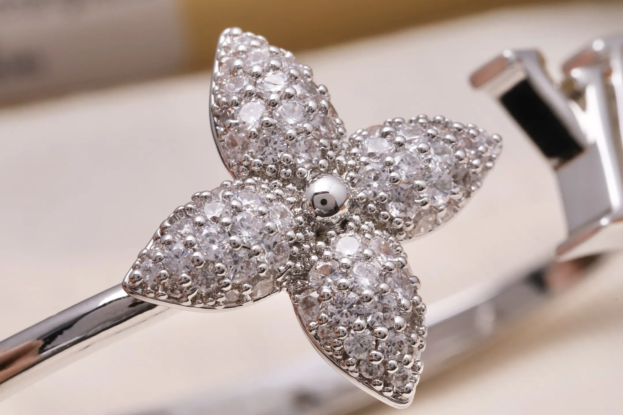 Monogram Flower Crystal Open Bangle D17017223 — view 6
