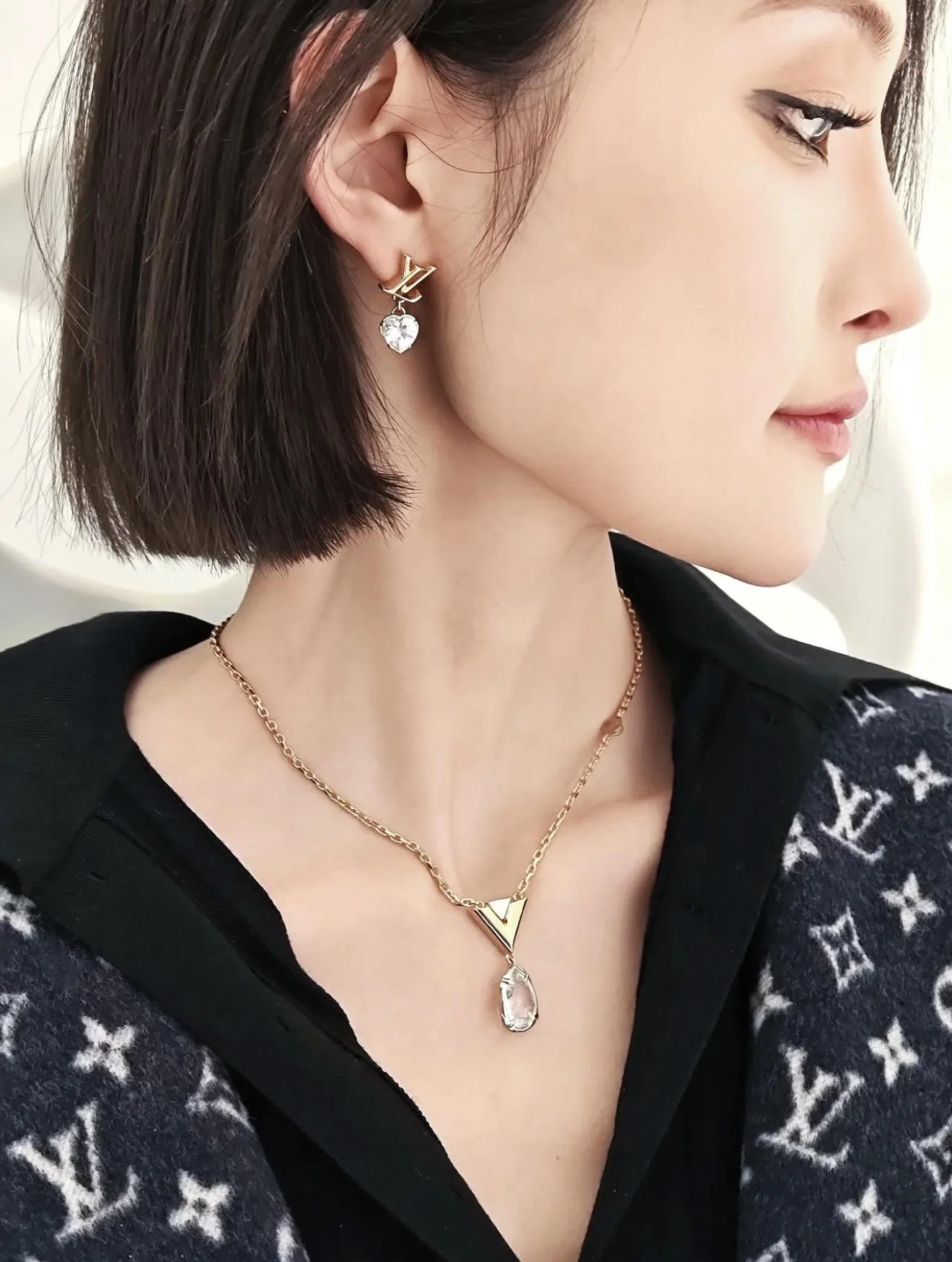 Flowergram Heart Crystal Drop Earrings D13517658 — view 8