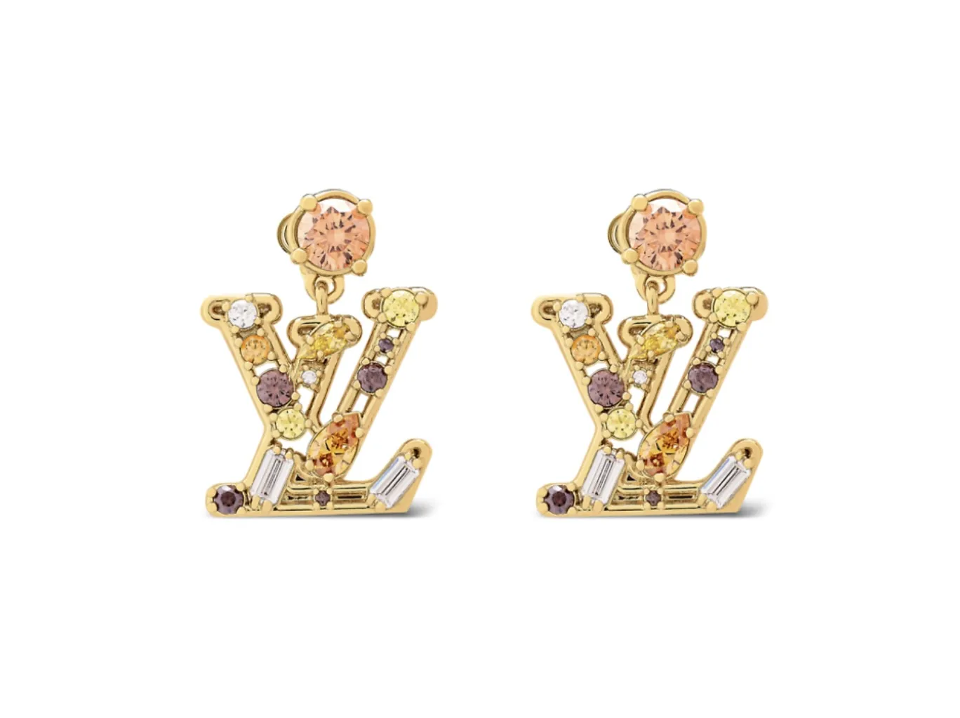 LV Initial Crystal-Embellished Stud Earrings D14017379