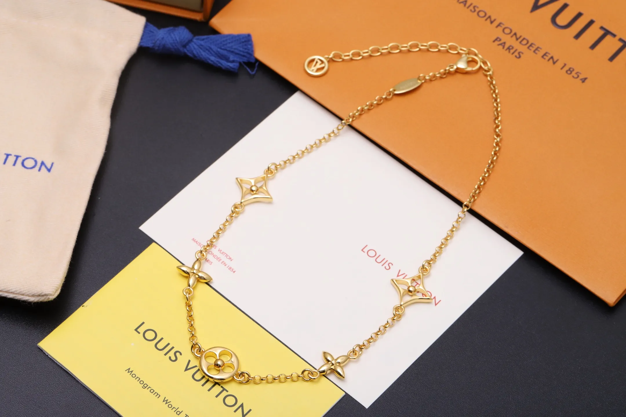 Monogram Flower Motif Pendant Necklace D14517657 — view 2