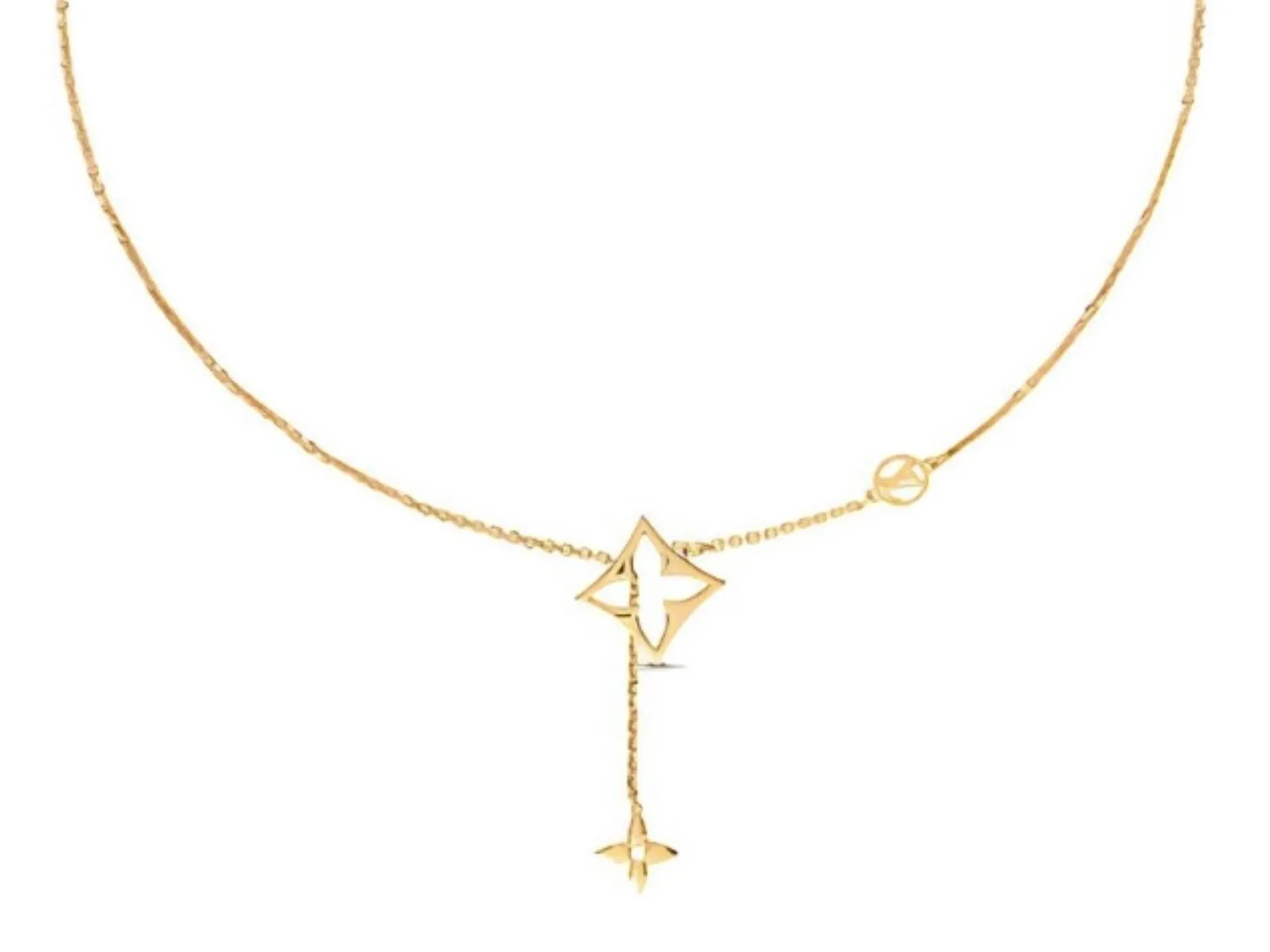 Monogram Cut-Out Flower Pendant Necklace D14017224