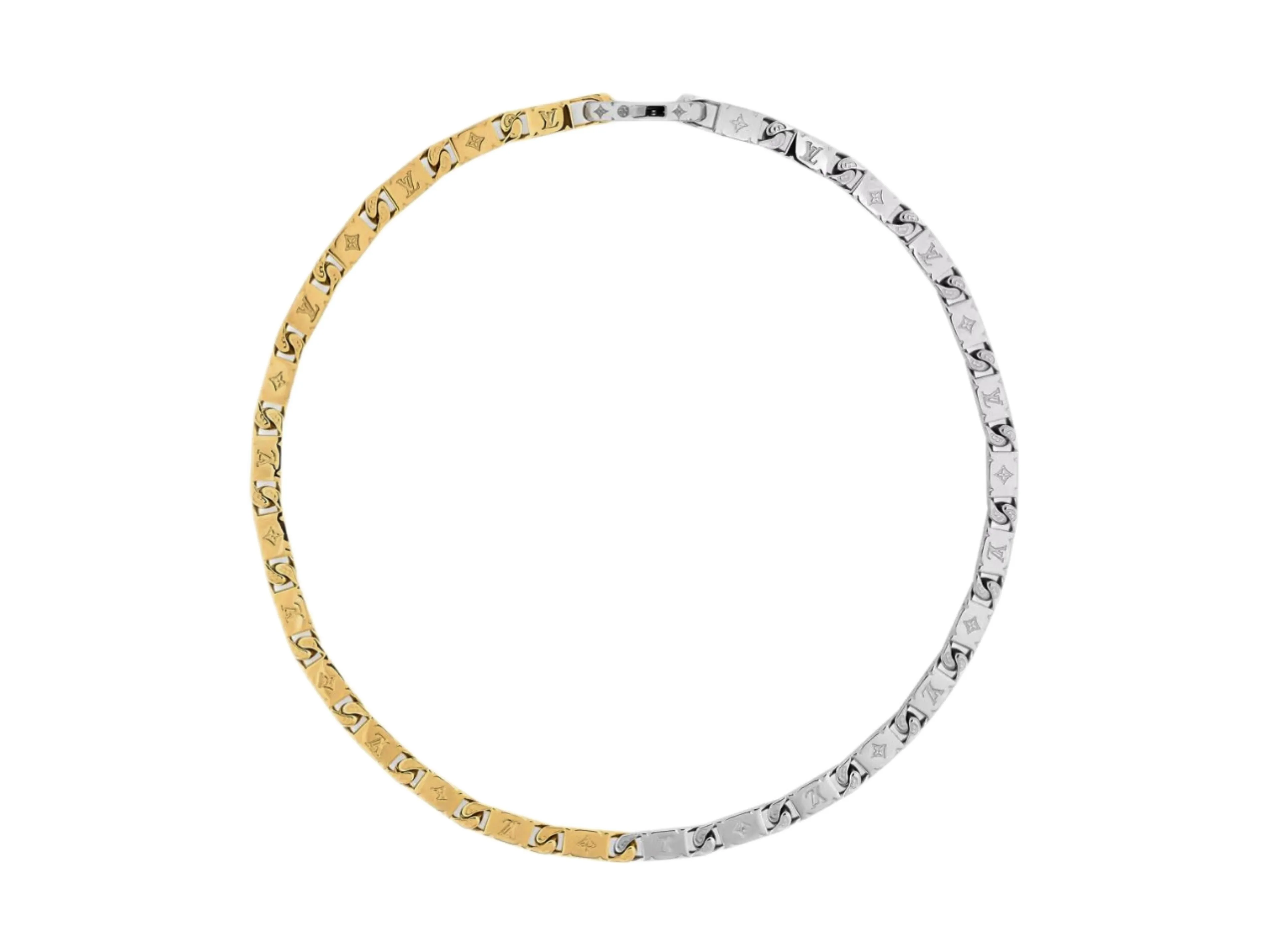 Monogram Tied Up Two-Tone Chain Necklace D15017524
