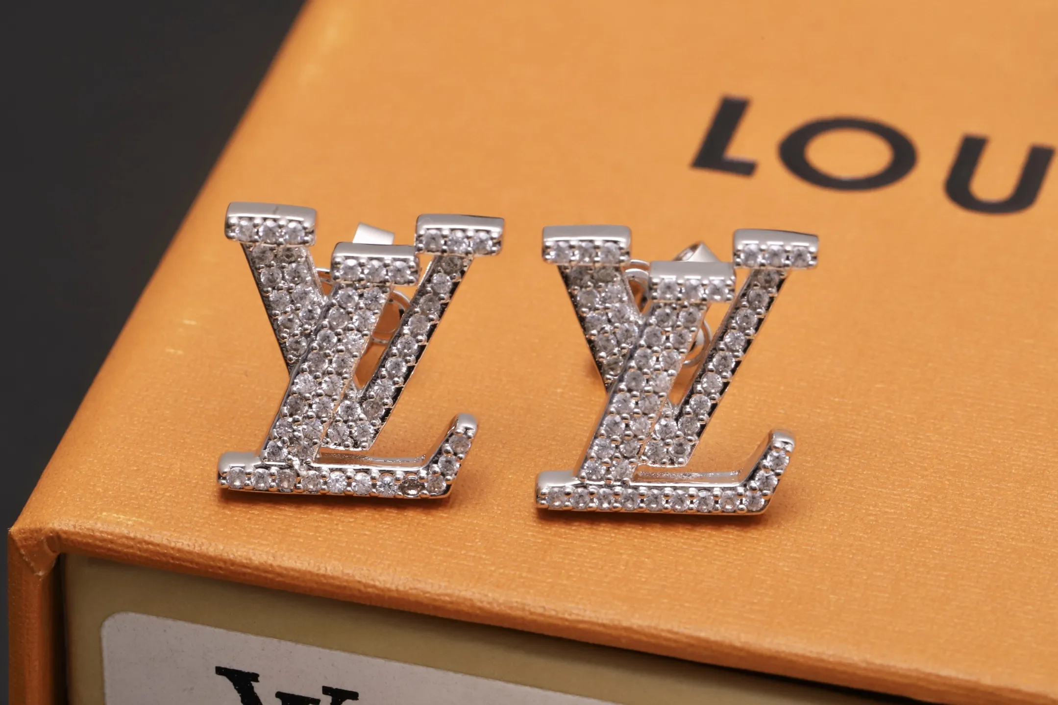 Crystal-Embellished Logo Stud Earrings D11517639 — view 3