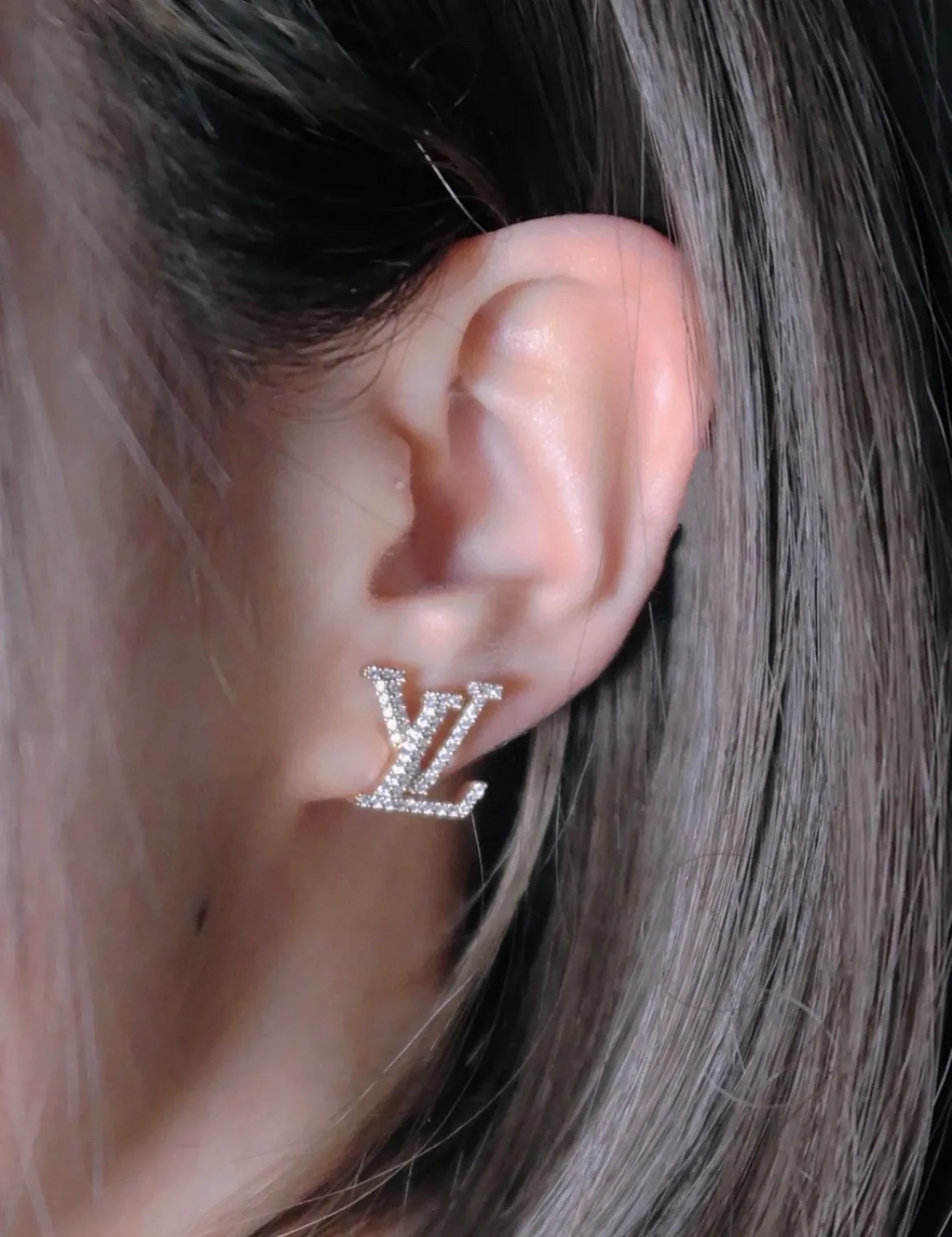 Crystal-Embellished Logo Stud Earrings D11517639 — view 8