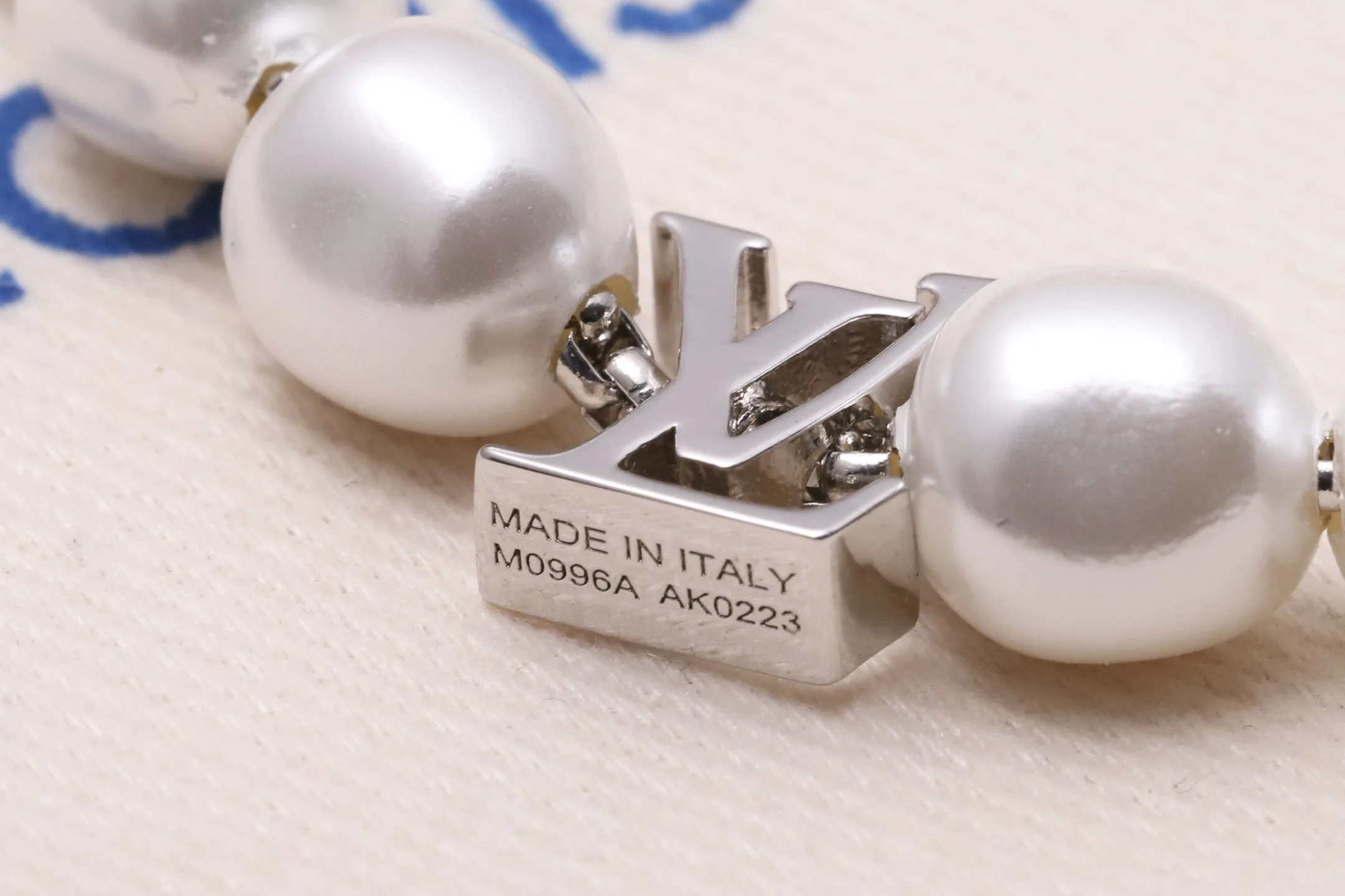 Monogram Pearl Pendant Necklace (Gold-Plated Brass) D20017199 — view 7