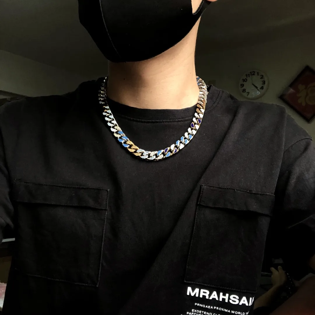 Monogram Party Cuban Link Necklace (Titanium Steel) D21017173 — view 9