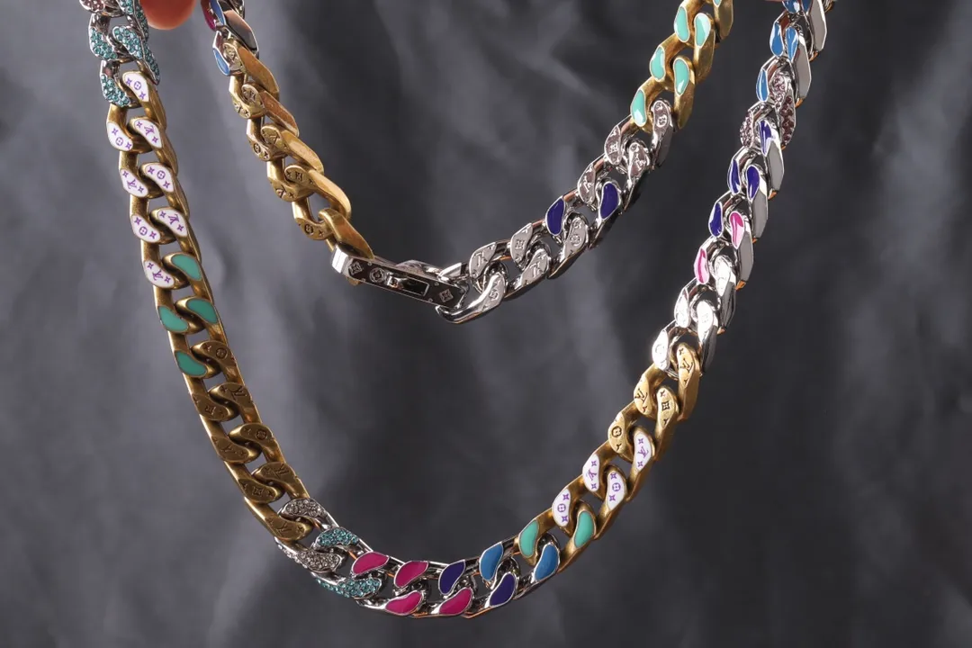 Monogram Party Cuban Link Necklace (Titanium Steel) D21017172 — view 7