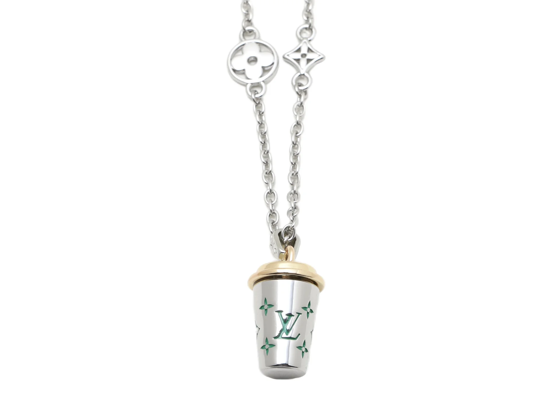 Coffee Cup Pendant Necklace (Titanium Steel) D10517390