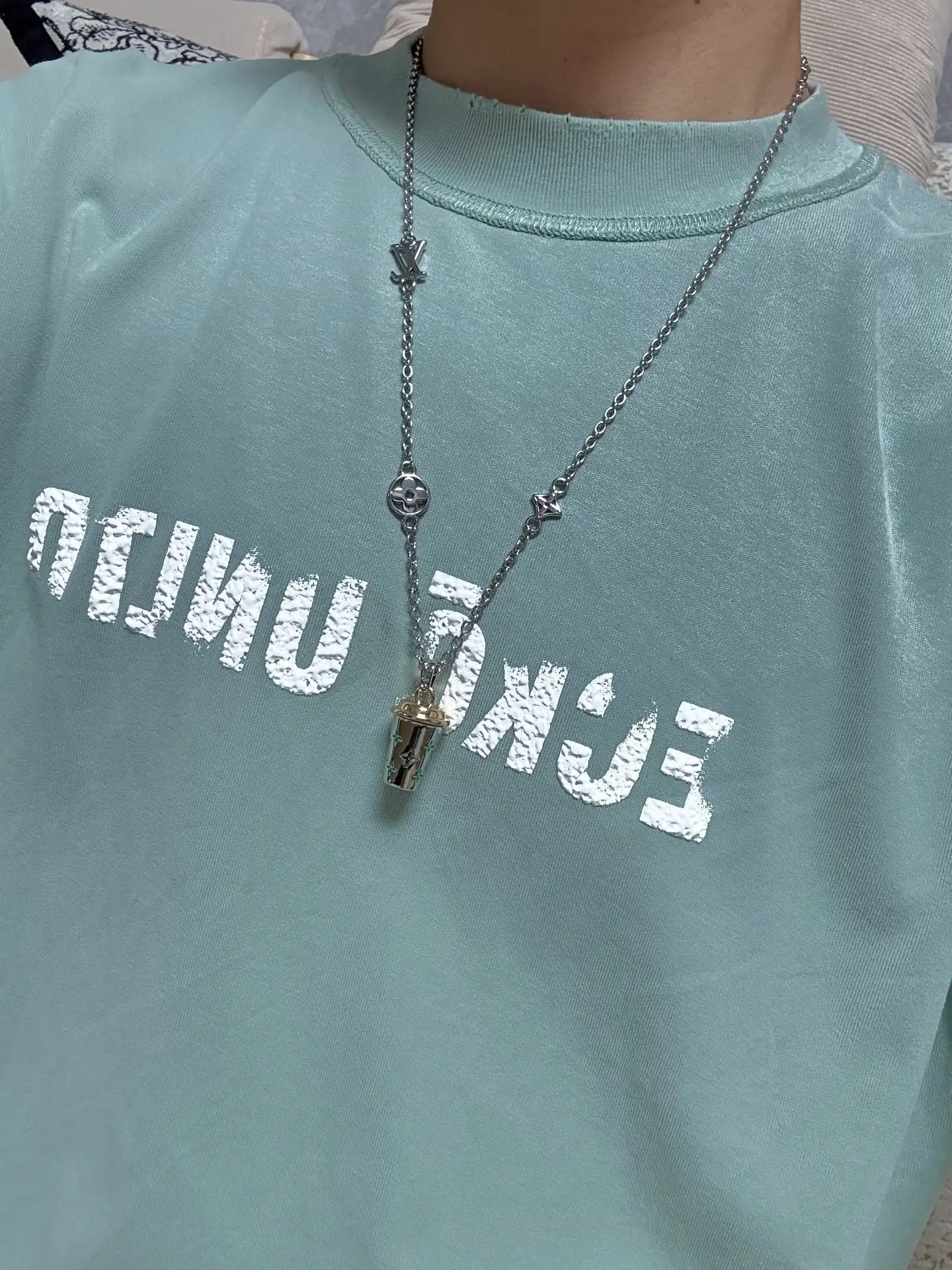 Coffee Cup Pendant Necklace (Titanium Steel) D10517390 — view 9