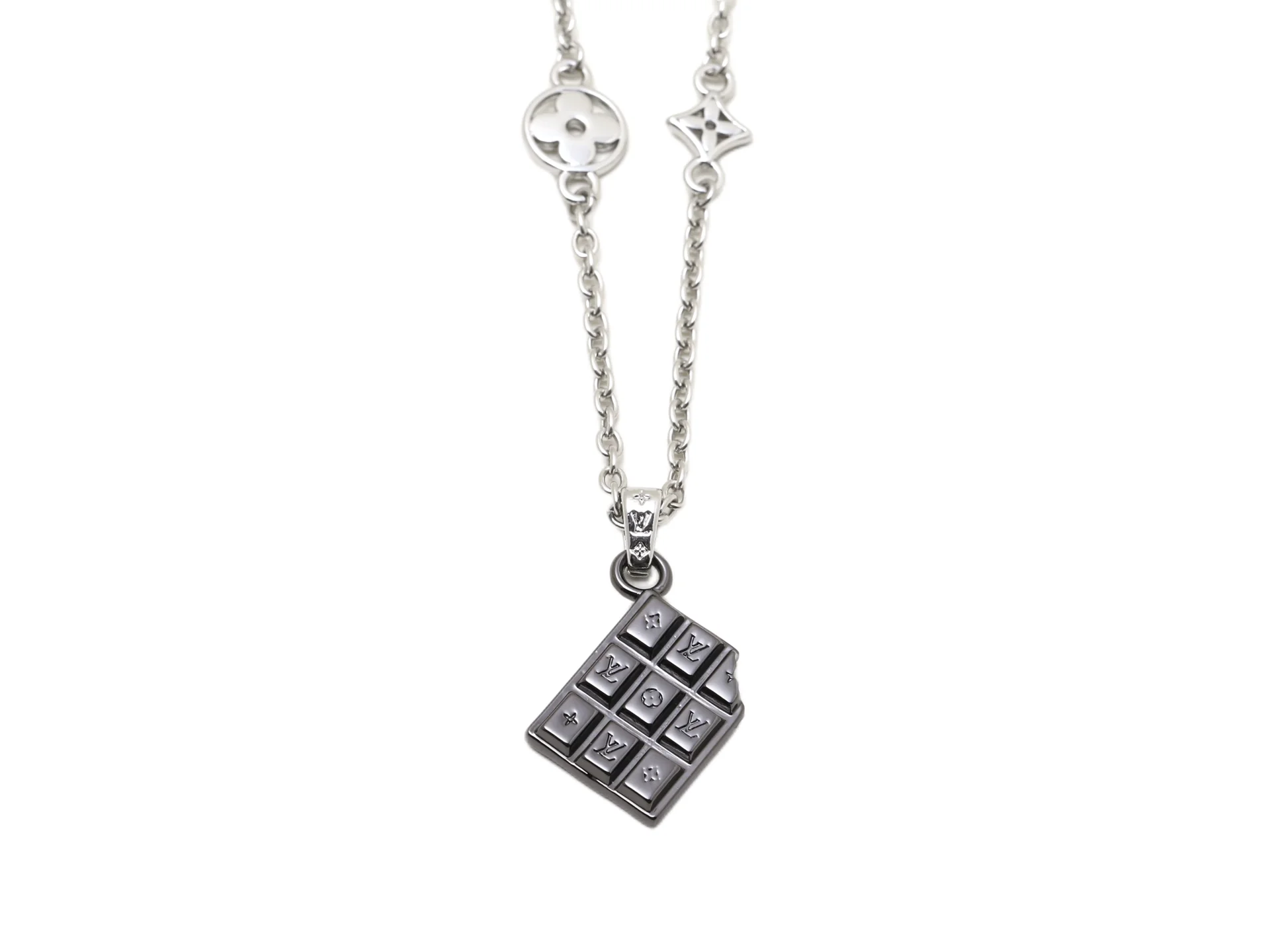Chocolate Bar Pendant Necklace (Titanium Steel) D10517392