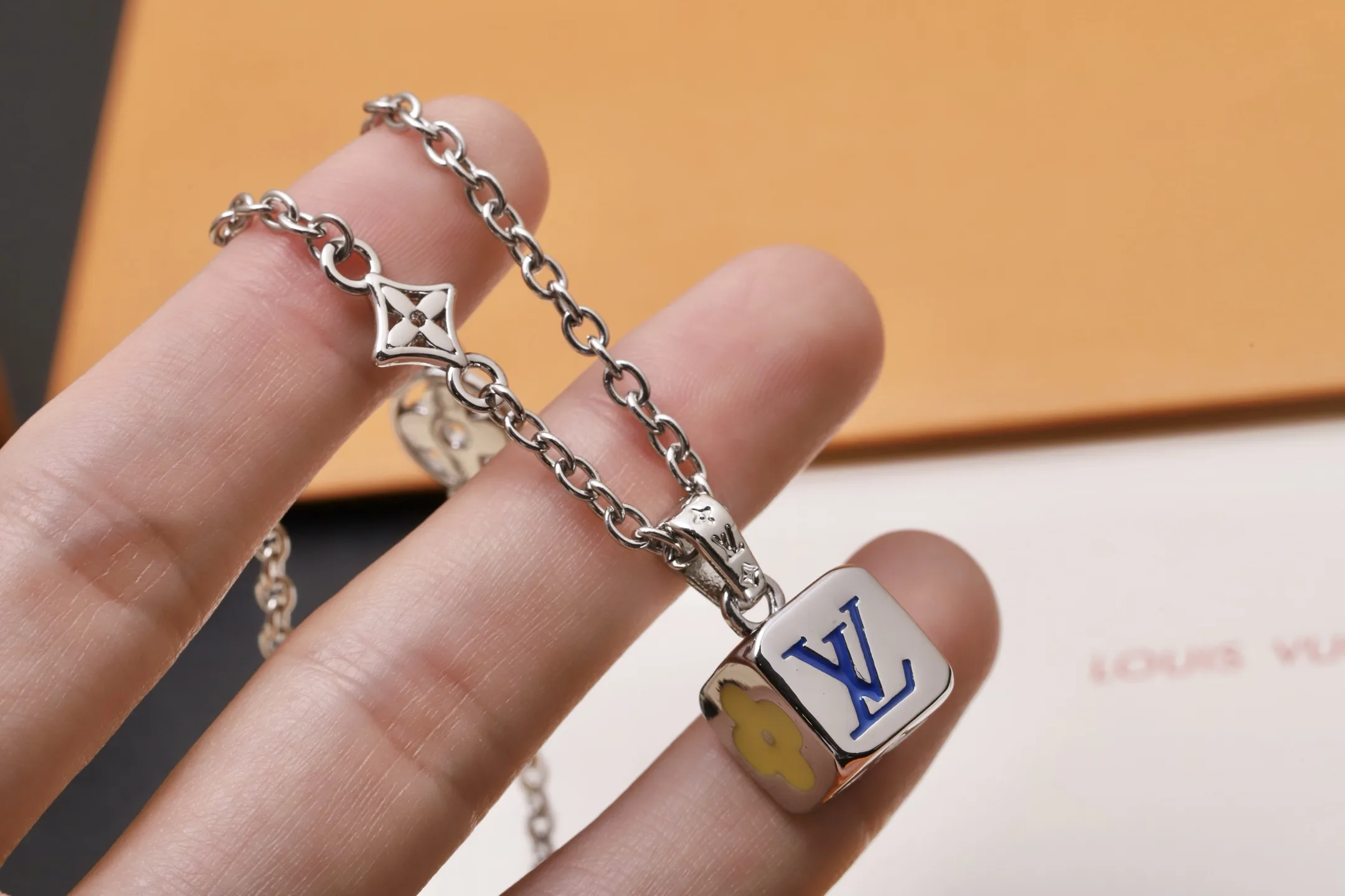 LV Dice Pendant Necklace (Titanium Steel) D10517391 — view 4