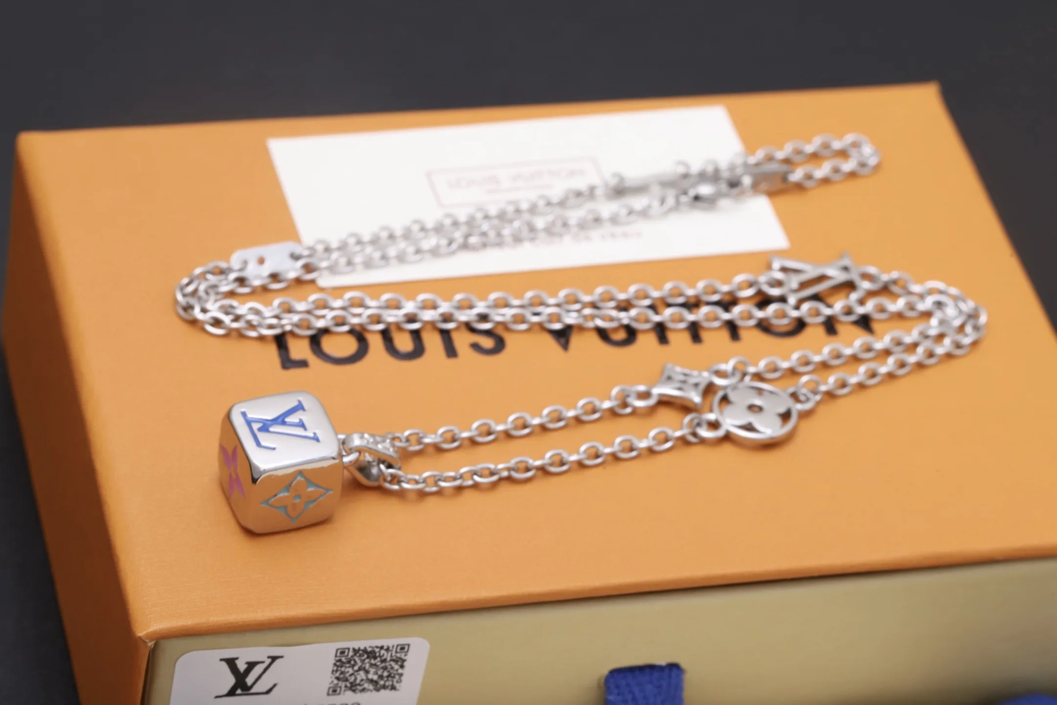 LV Dice Pendant Necklace (Titanium Steel) D10517391 — view 7