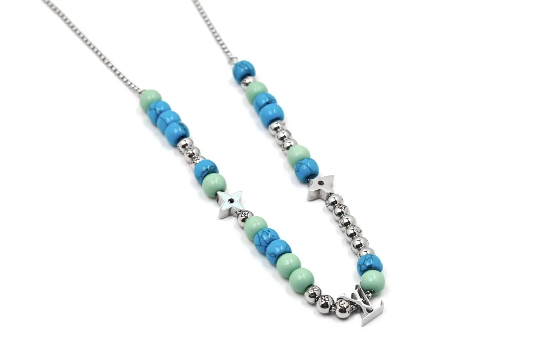 LV Beads Monogram Necklace (Titanium Steel) D15017355
