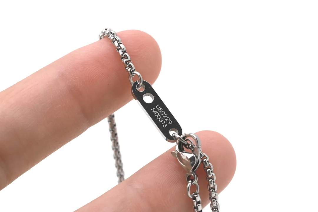 LV Beads Monogram Necklace (Titanium Steel) D15017355 — view 4