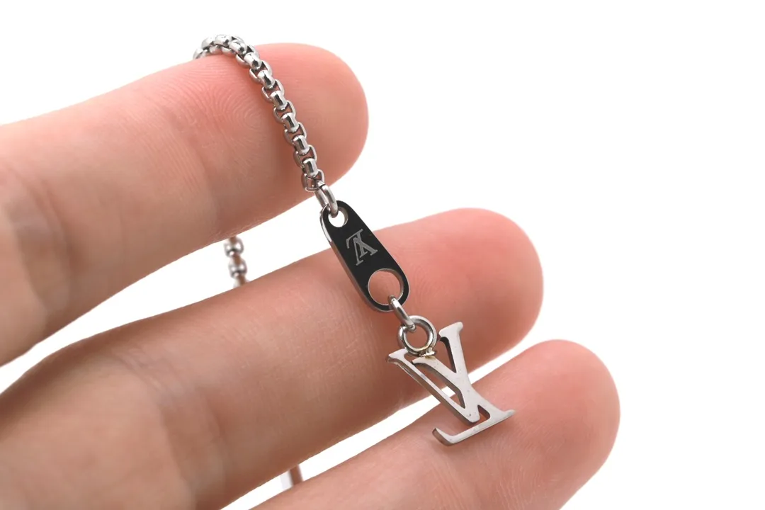 LV Beads Monogram Necklace (Titanium Steel) D15017355 — view 5