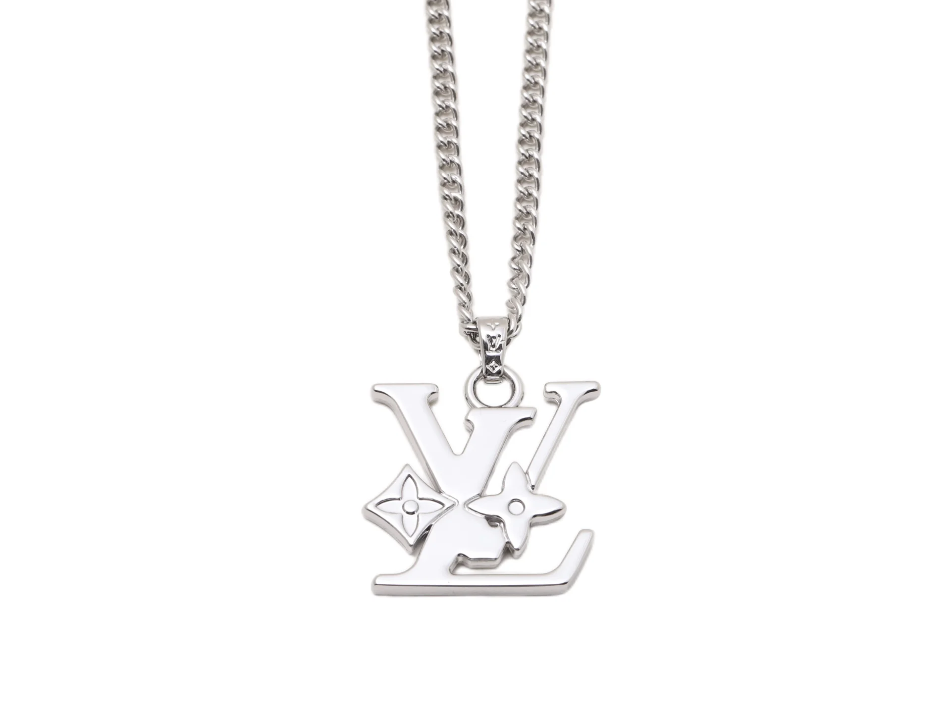 Monogram Row Pendant Necklace (Titanium Steel) D11517394