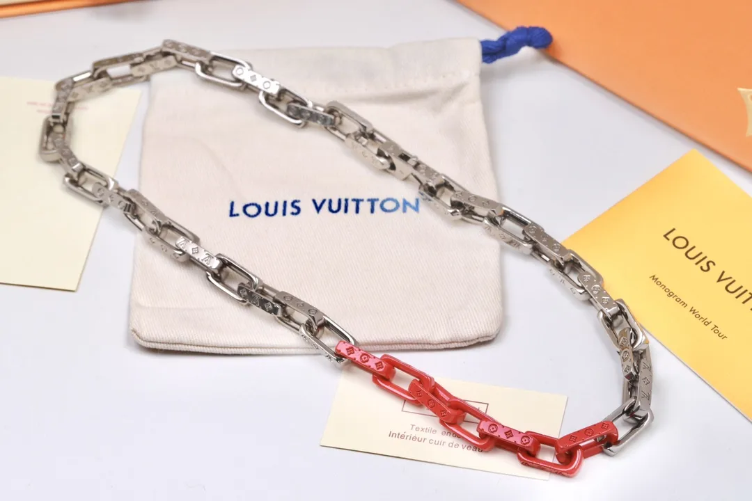 Monogram Engraved Chain Necklace (Titanium Steel) D15017357 — view 6