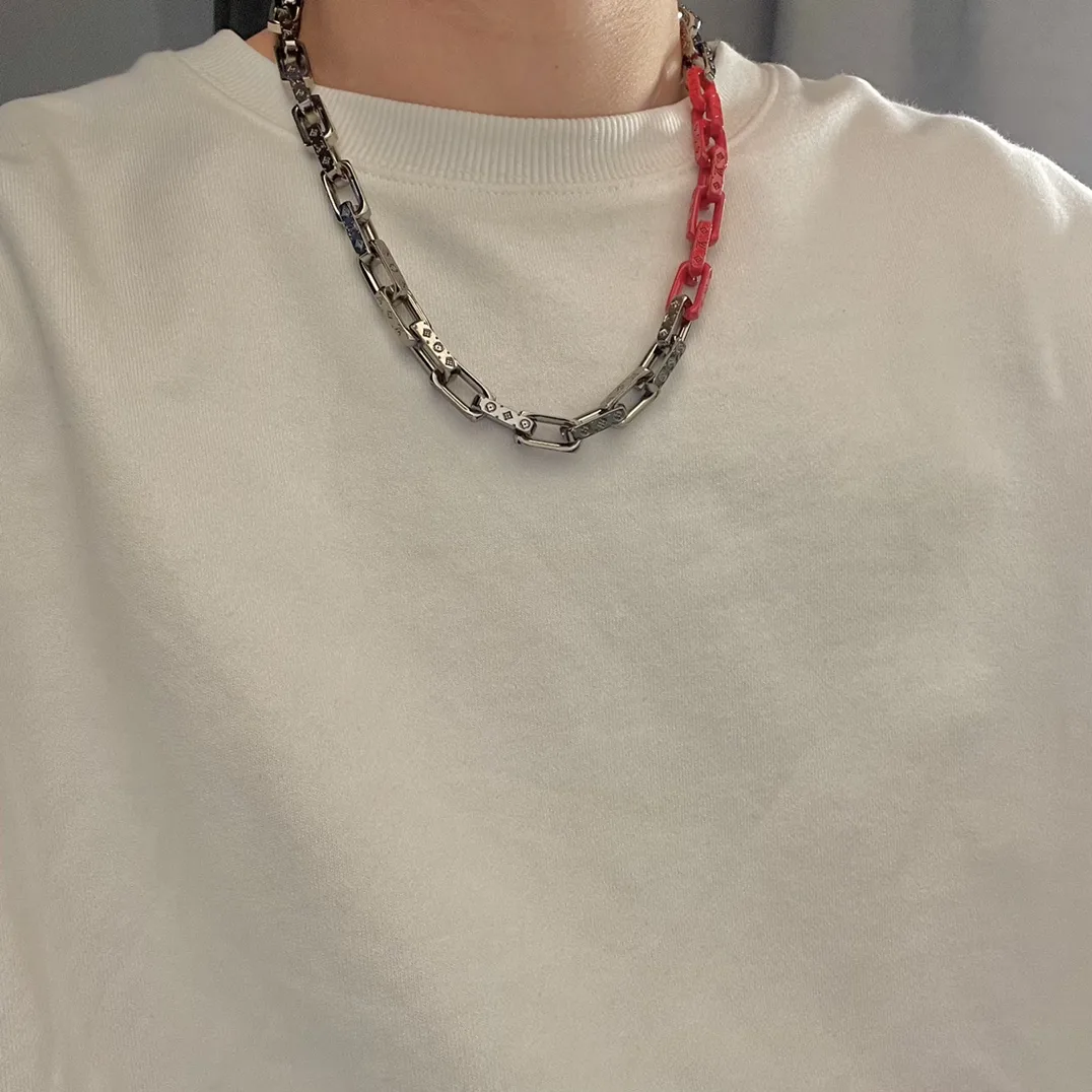 Monogram Engraved Chain Necklace (Titanium Steel) D15017357 — view 9