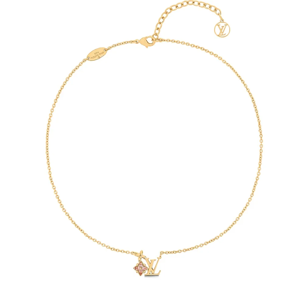 Monogram Flower Crystal Pendant Necklace D13017231