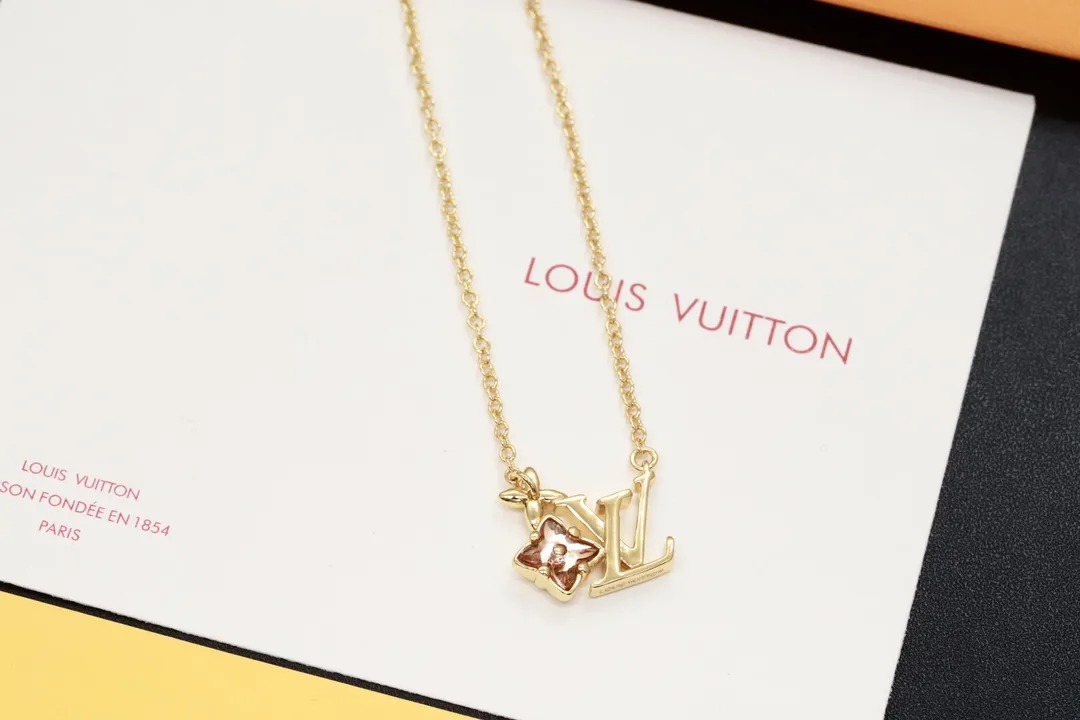 Monogram Flower Crystal Pendant Necklace D13017231 — view 3