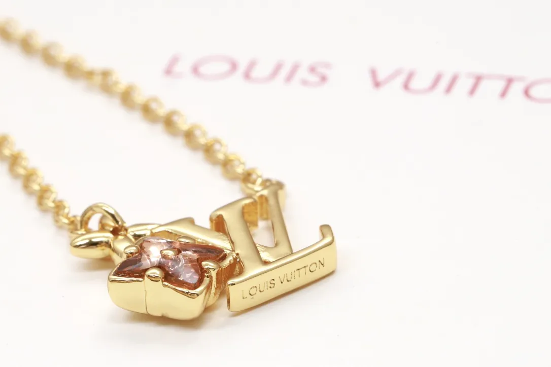 Monogram Flower Crystal Pendant Necklace D13017231 — view 7