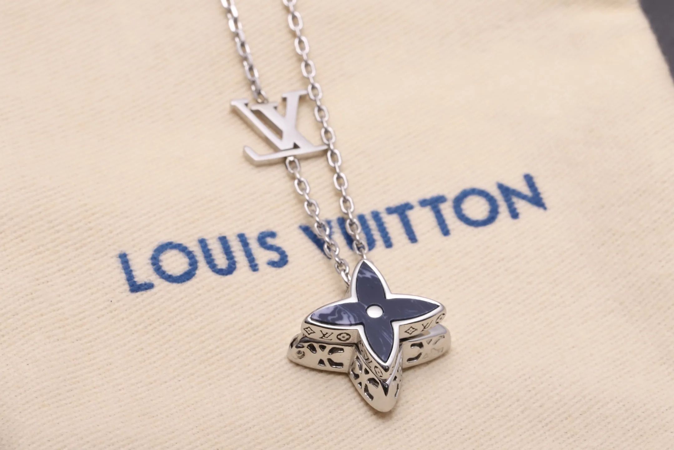 Monogram Flower Enamel Pendant Necklace D12517126 — view 3