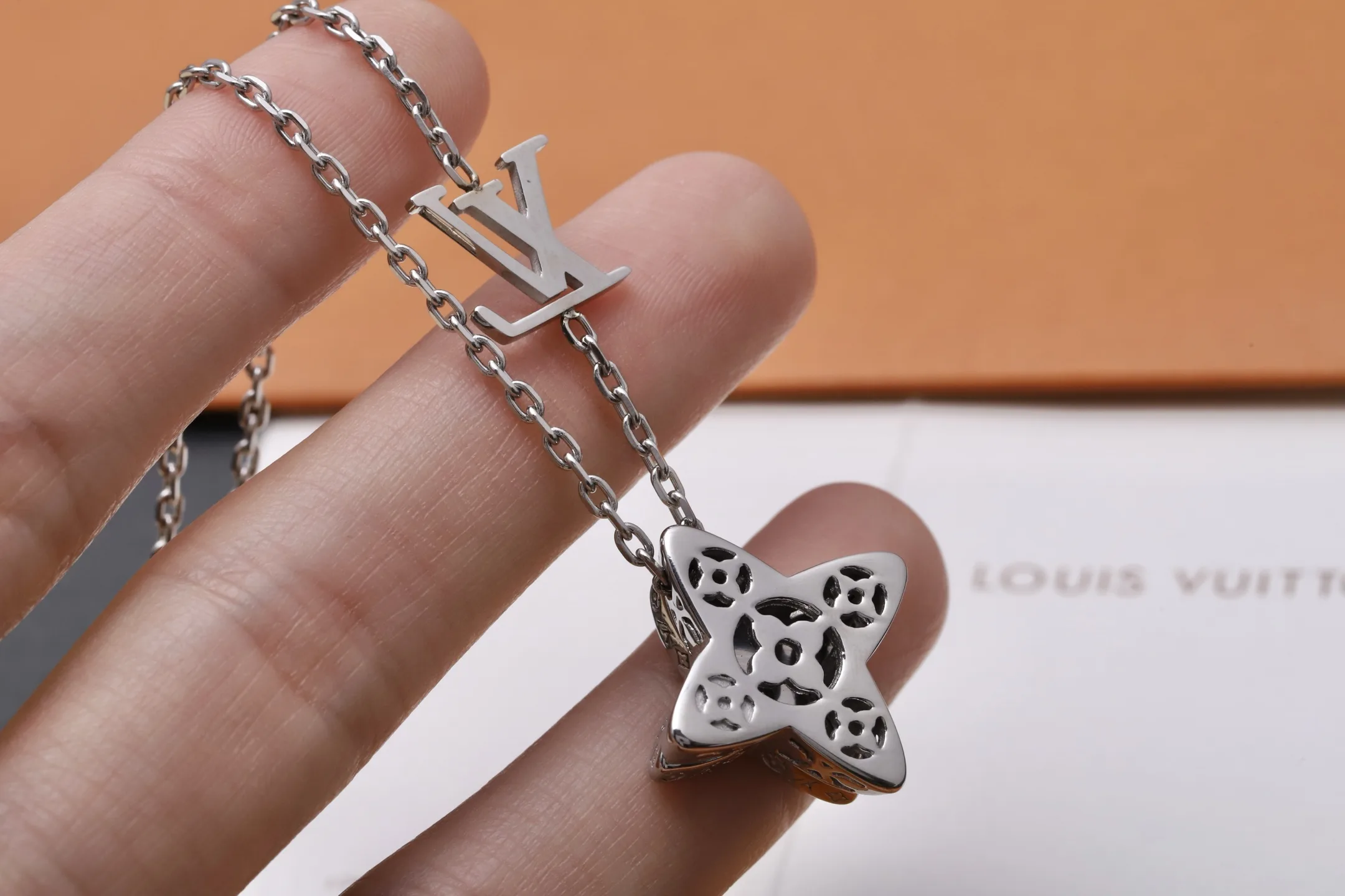 Monogram Flower Enamel Pendant Necklace D12517126 — view 5