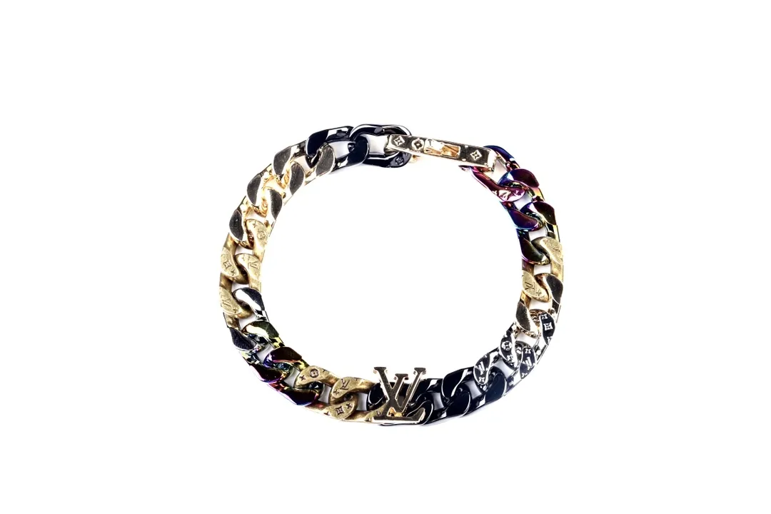 Monogram Cuban Chain Bracelet (Titanium Steel) D16017571 — view 3