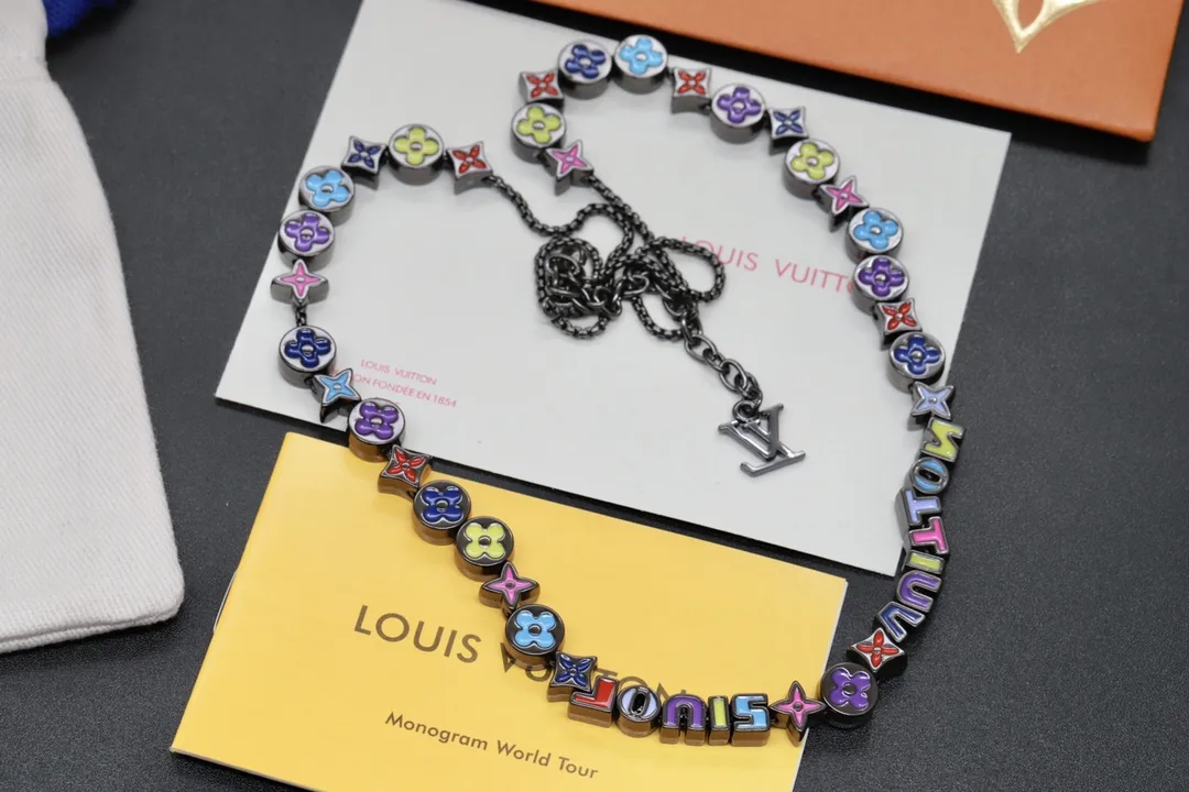 Monogram Party Enamel Bead Necklace D18016749 — view 5