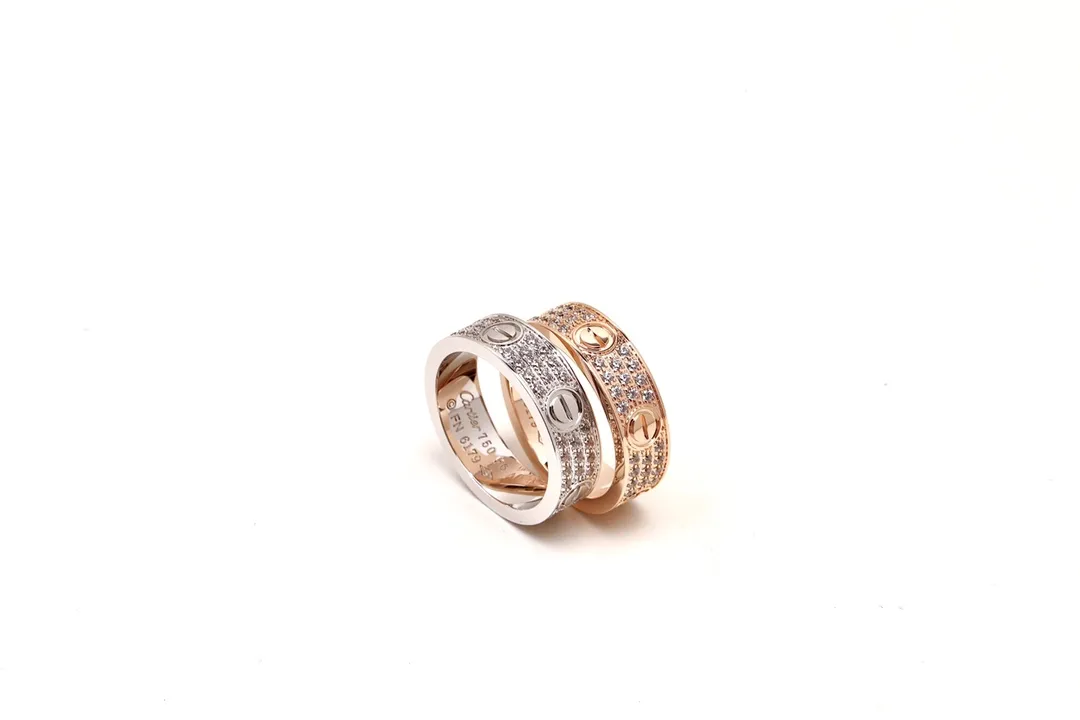 Love Pave Diamond Ring (Gold-Plated Brass) D17517073 — view 3