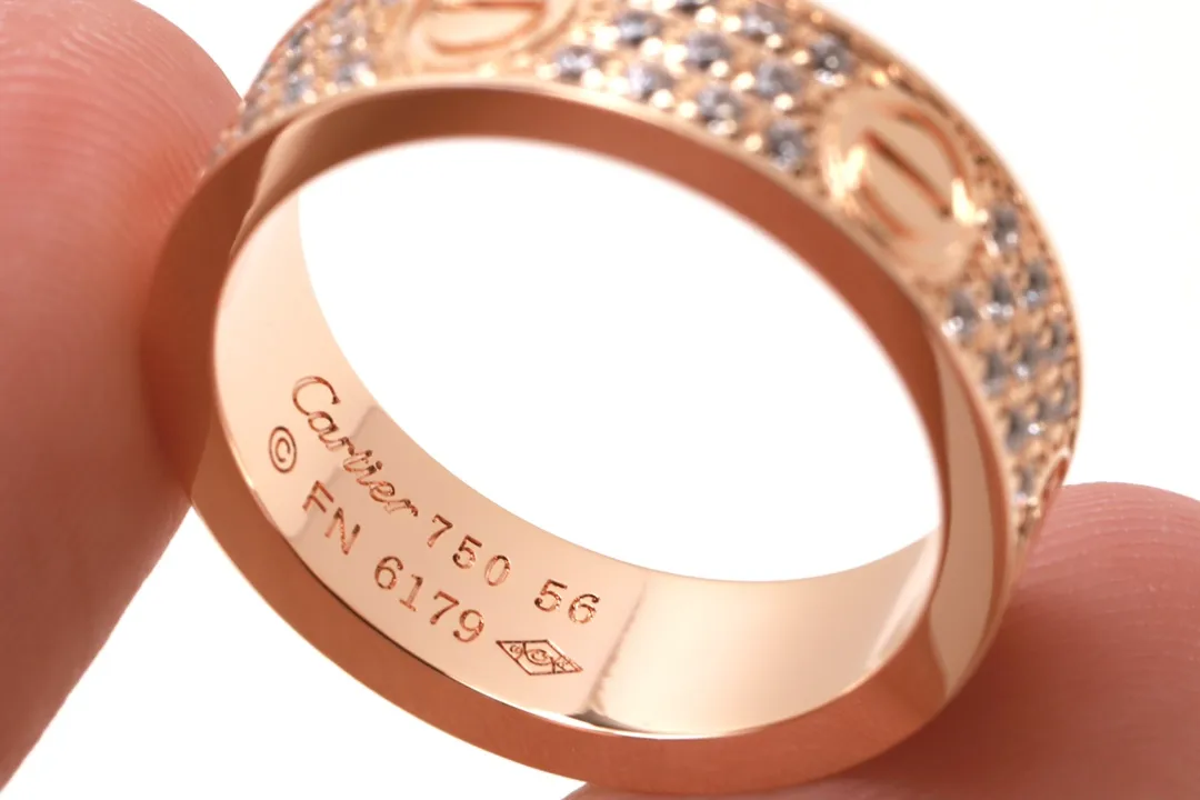 Love Pave Diamond Ring (Gold-Plated Brass) D17517073 — view 4