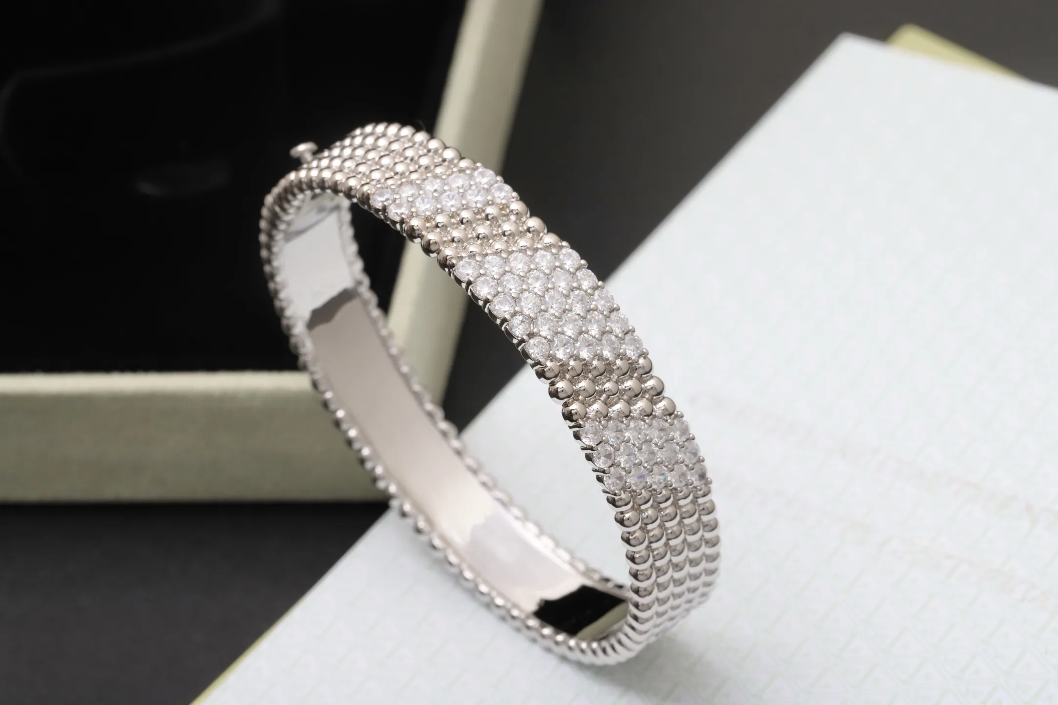 Perlée Diamonds Bangle (Gold-Plated Brass) D17517667 — view 6